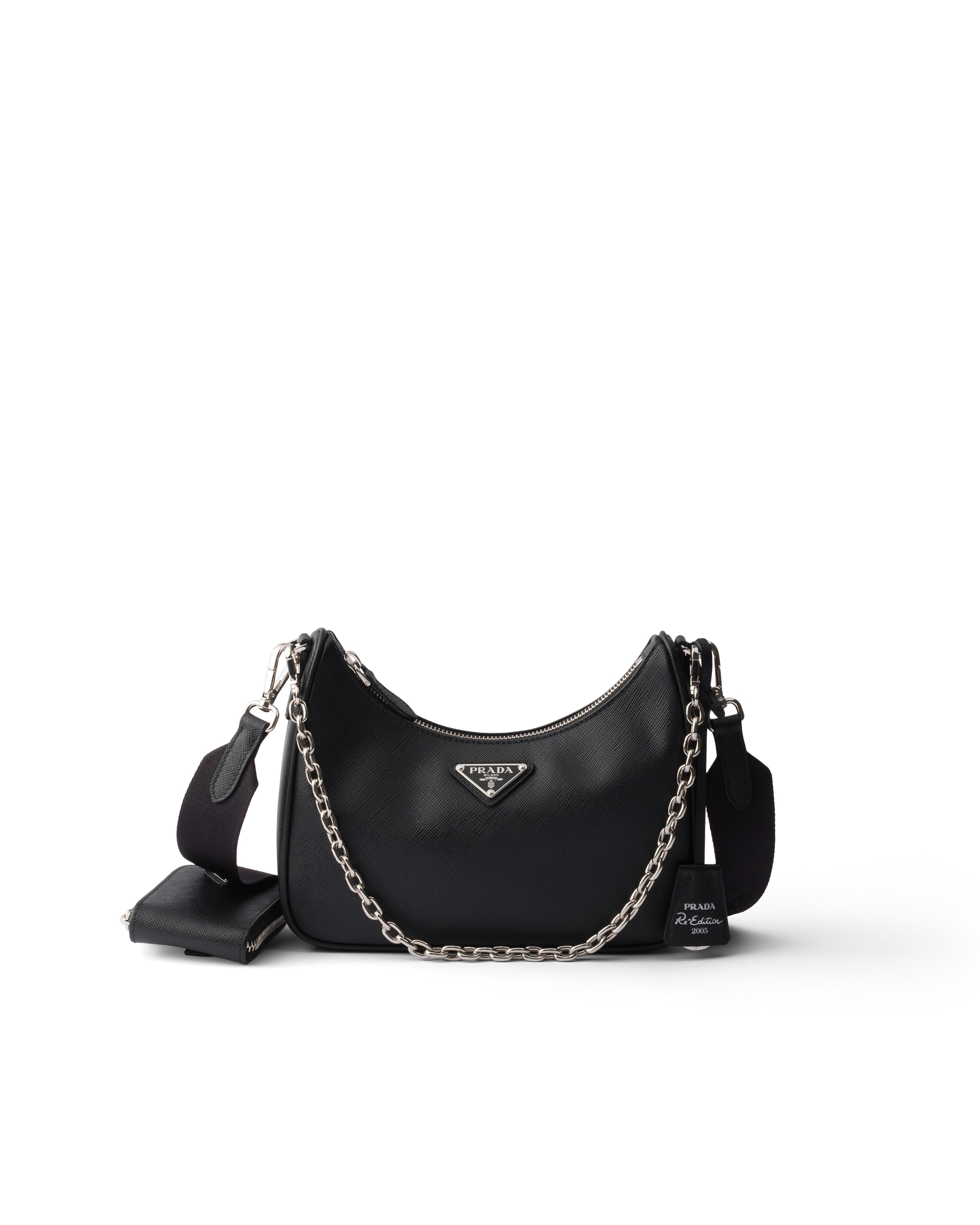 Prada Re-edition 2005 Saffiano Leather Bag, Woman, Black