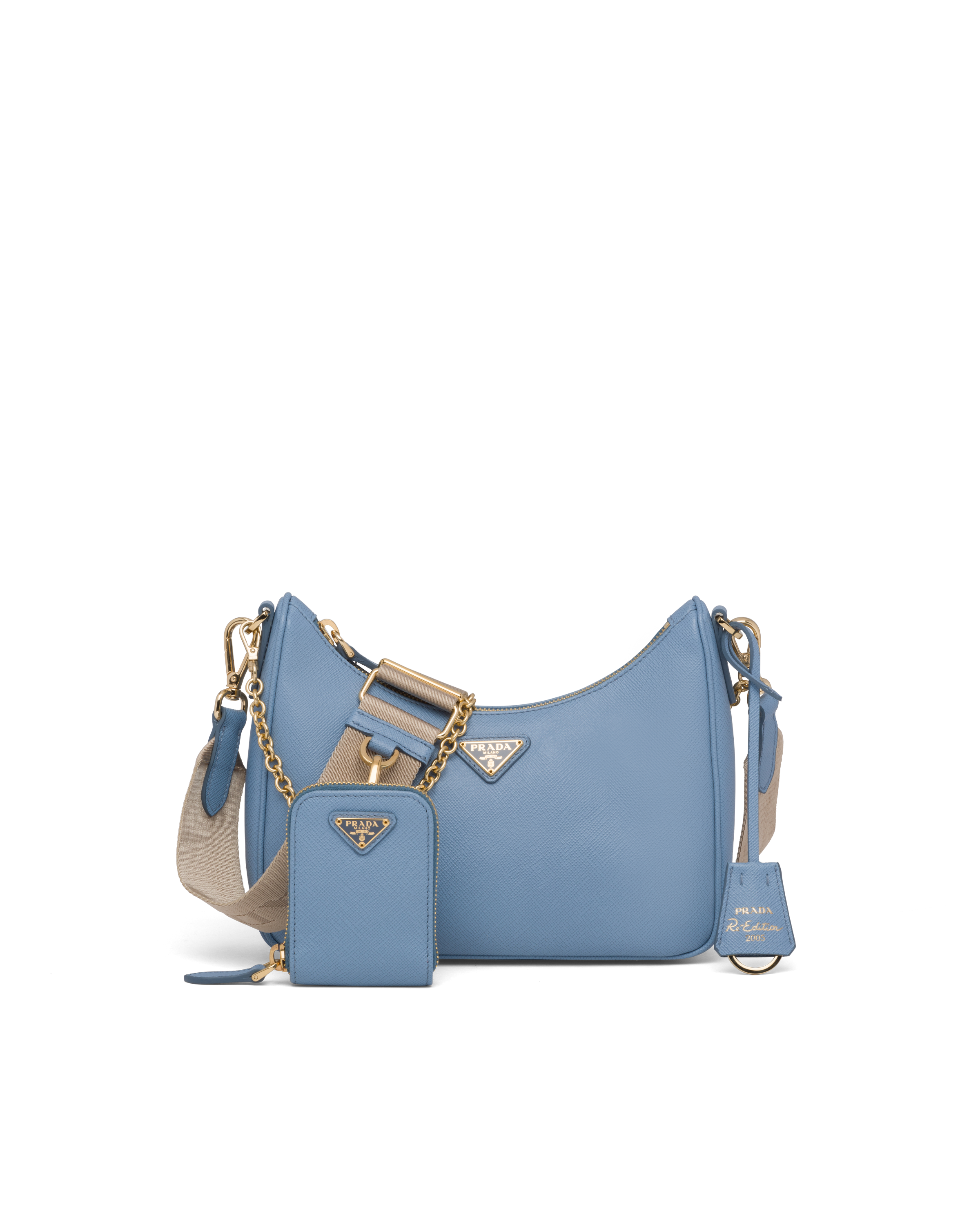 prada blue shoulder bag