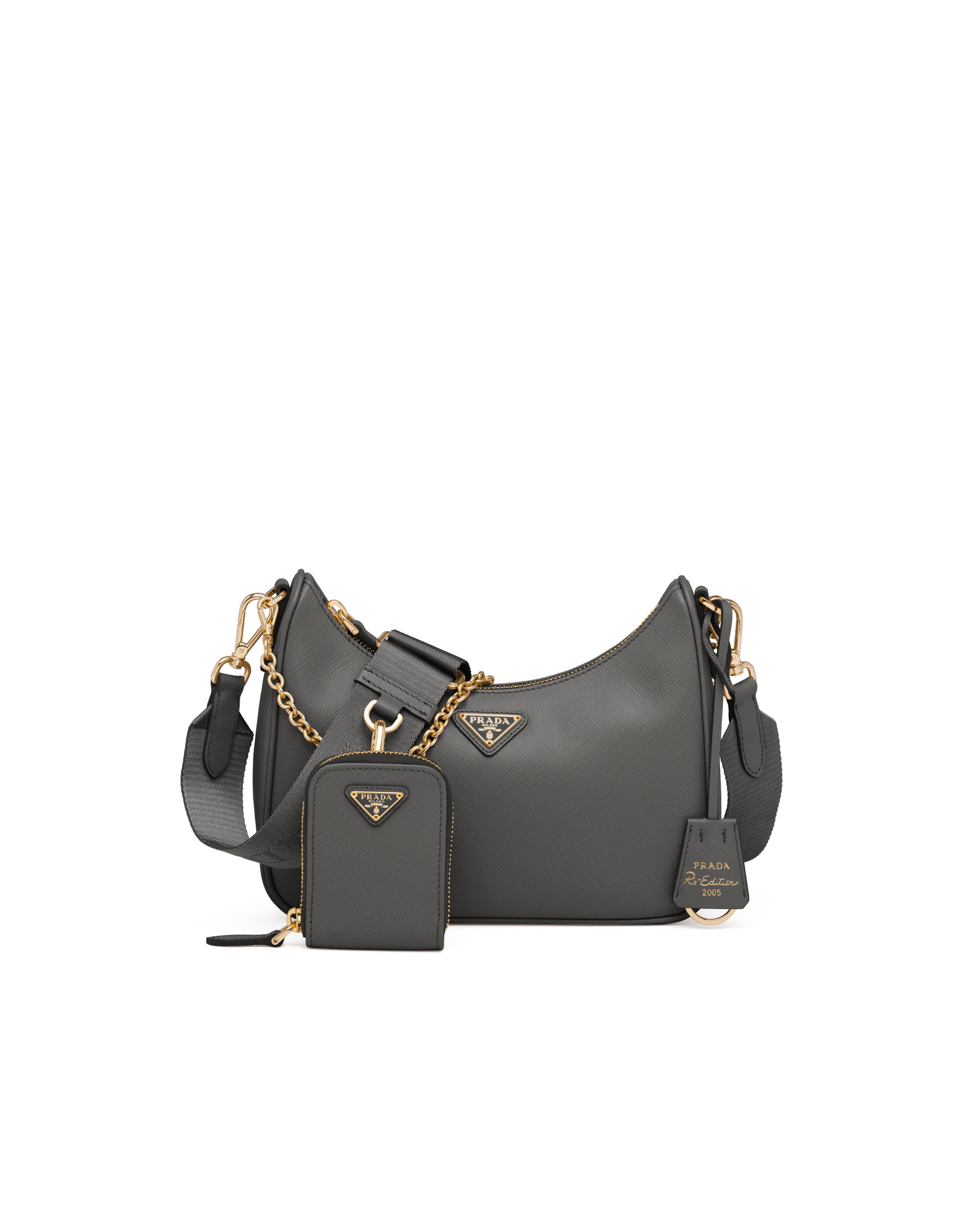 Prada Re-Edition 2005 Shoulder Bag Saffiano Black in Saffiano Leather with  Gold-tone - US