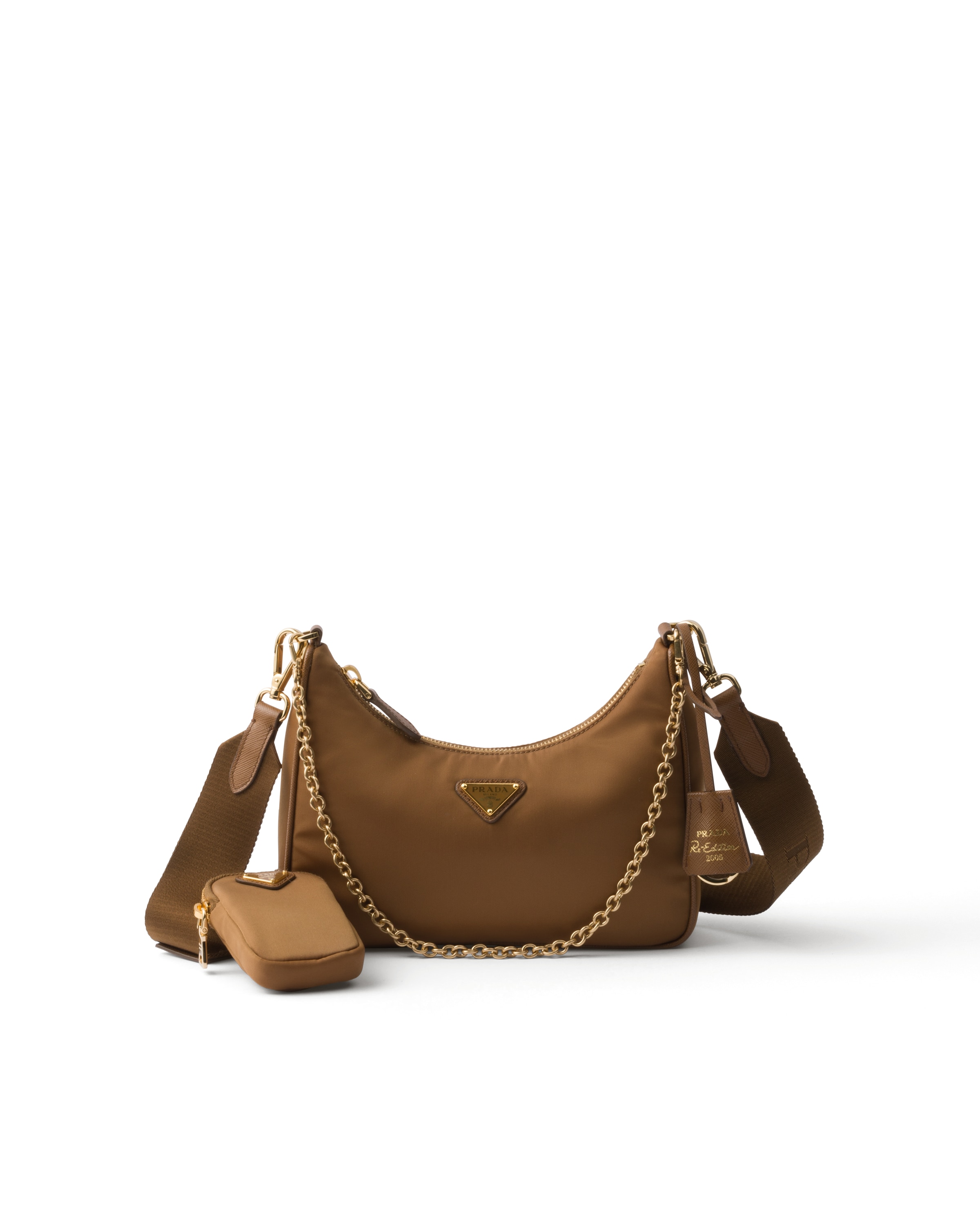 Sac Prada Re-edition 2005 En Re-nylon, Femme, Brandy