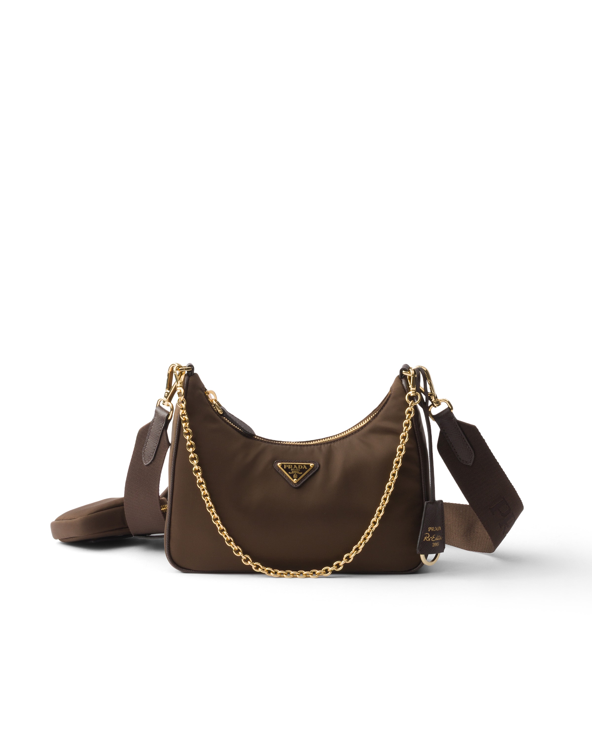 Sac Prada Re-edition 2005 En Re-nylon, Femme, Brun Chaud