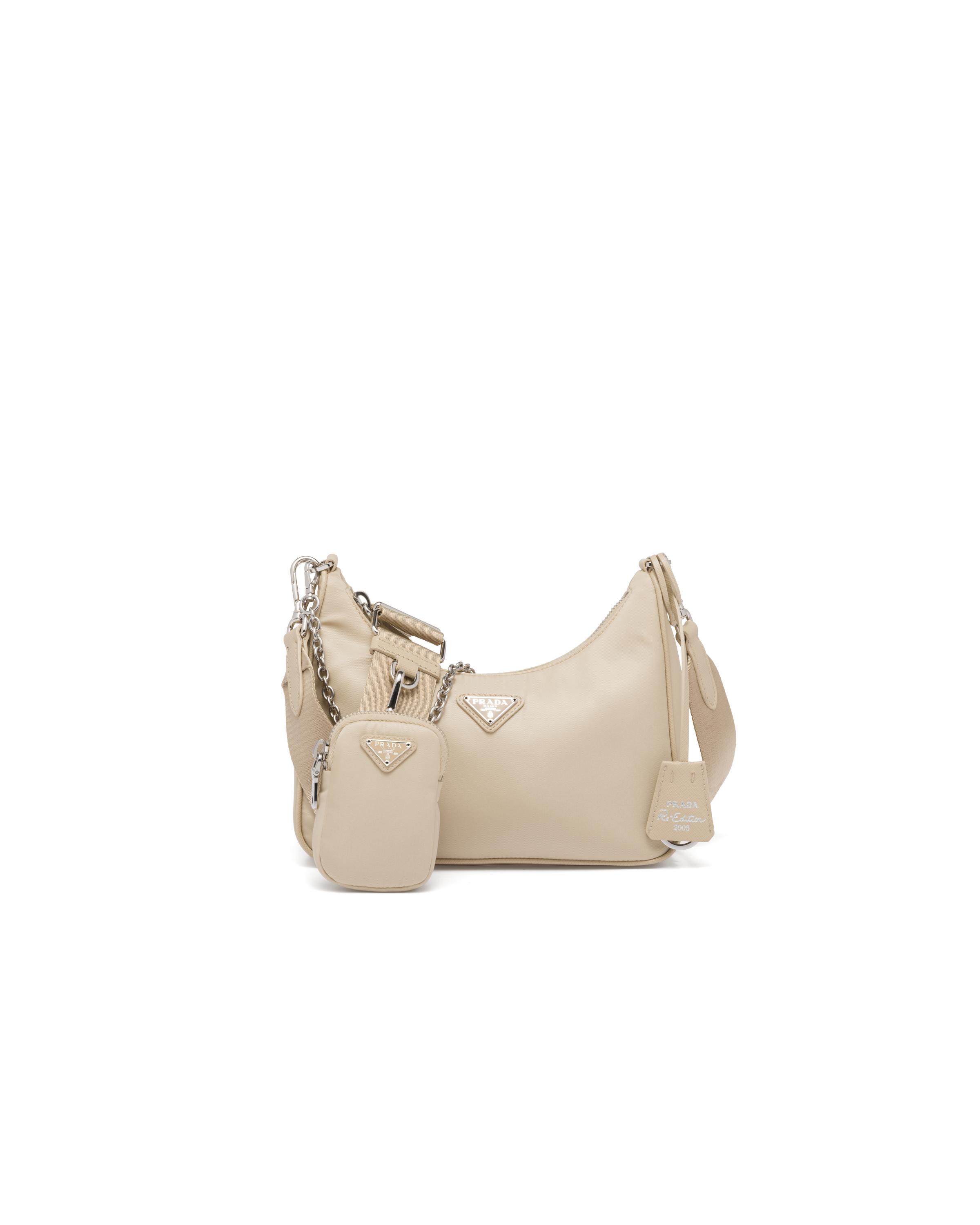 Shop Prada Re-edition 2005 Tasche Aus Re-nylon In Desert Beige