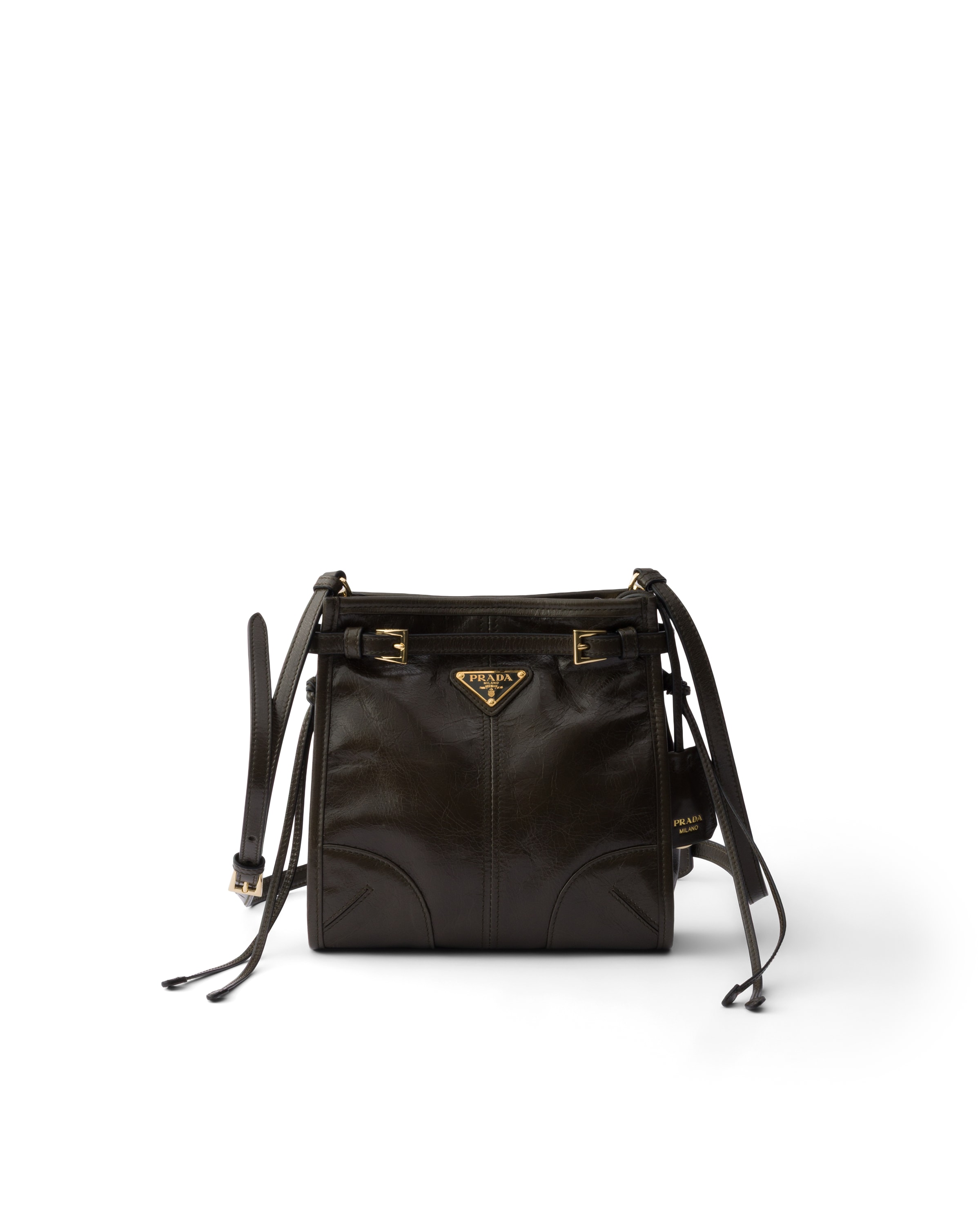 Prada Bonnie Leather Mini Shoulder Bag In Forest