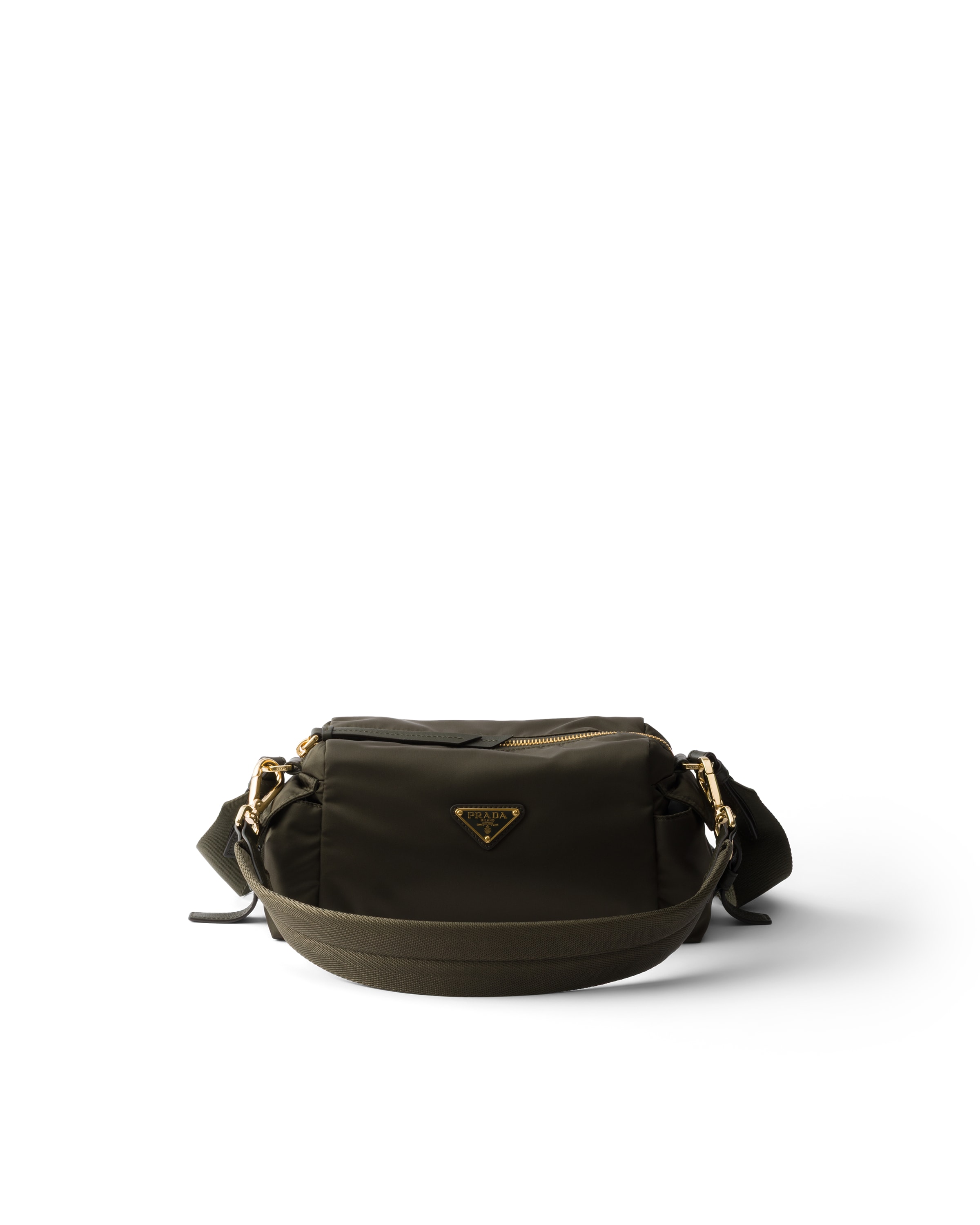 Prada Explore Kleine Schultertasche Aus Re-nylon Und Leder In Waldgrün