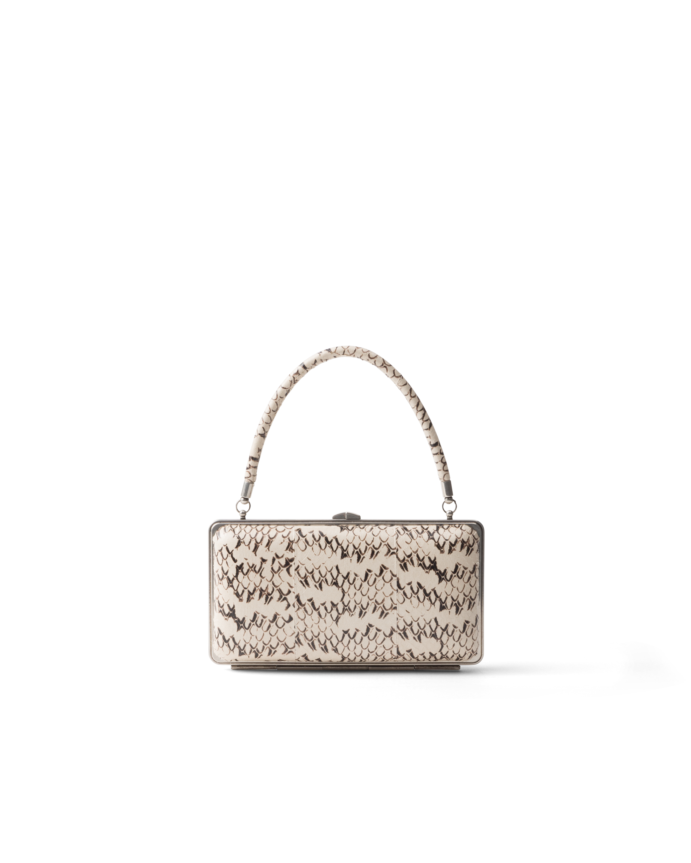 Prada Clutch Aus Ayers-leder In Felsgrau