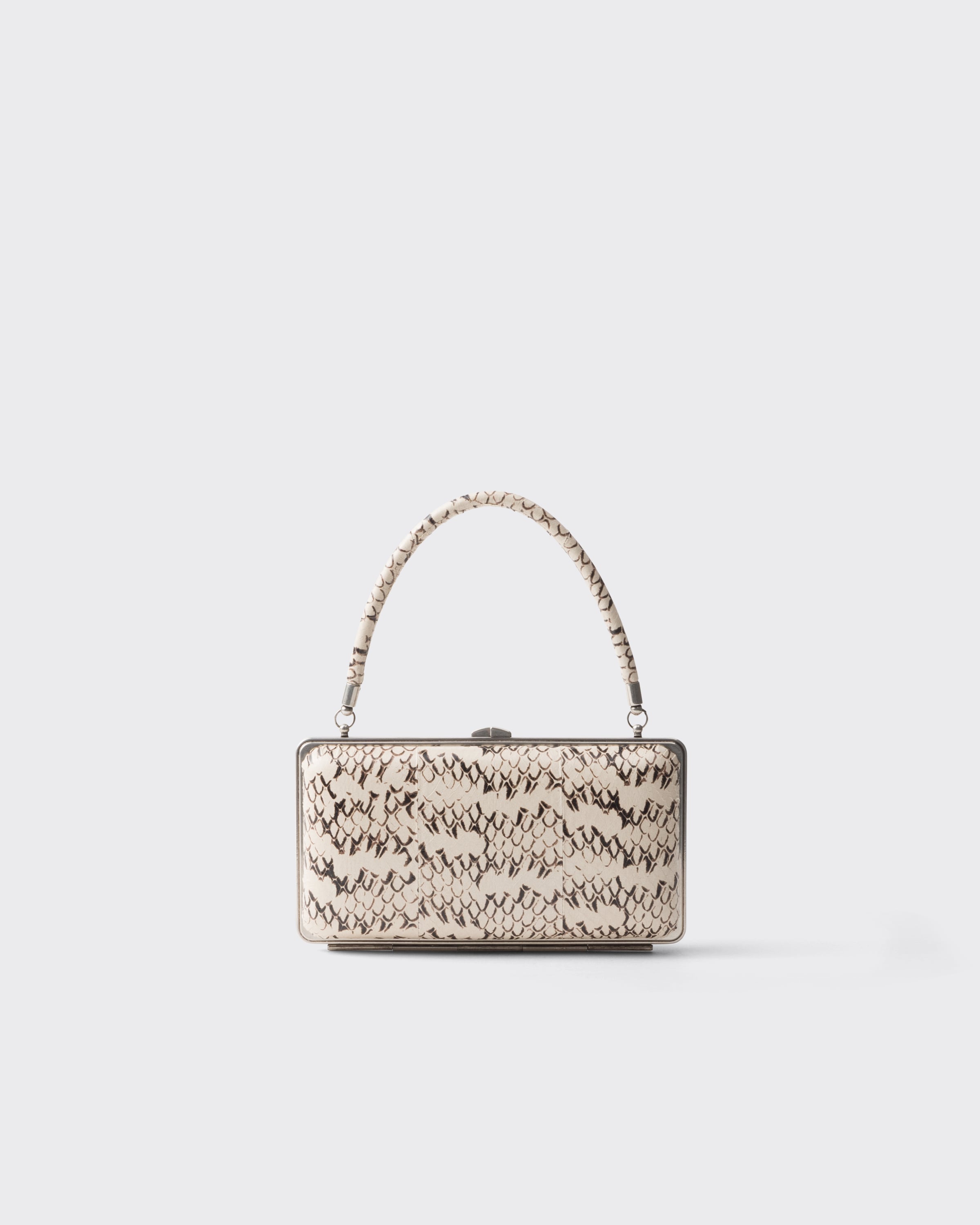 Prada Ayers Leather Clutch, Woman, Rock Gray