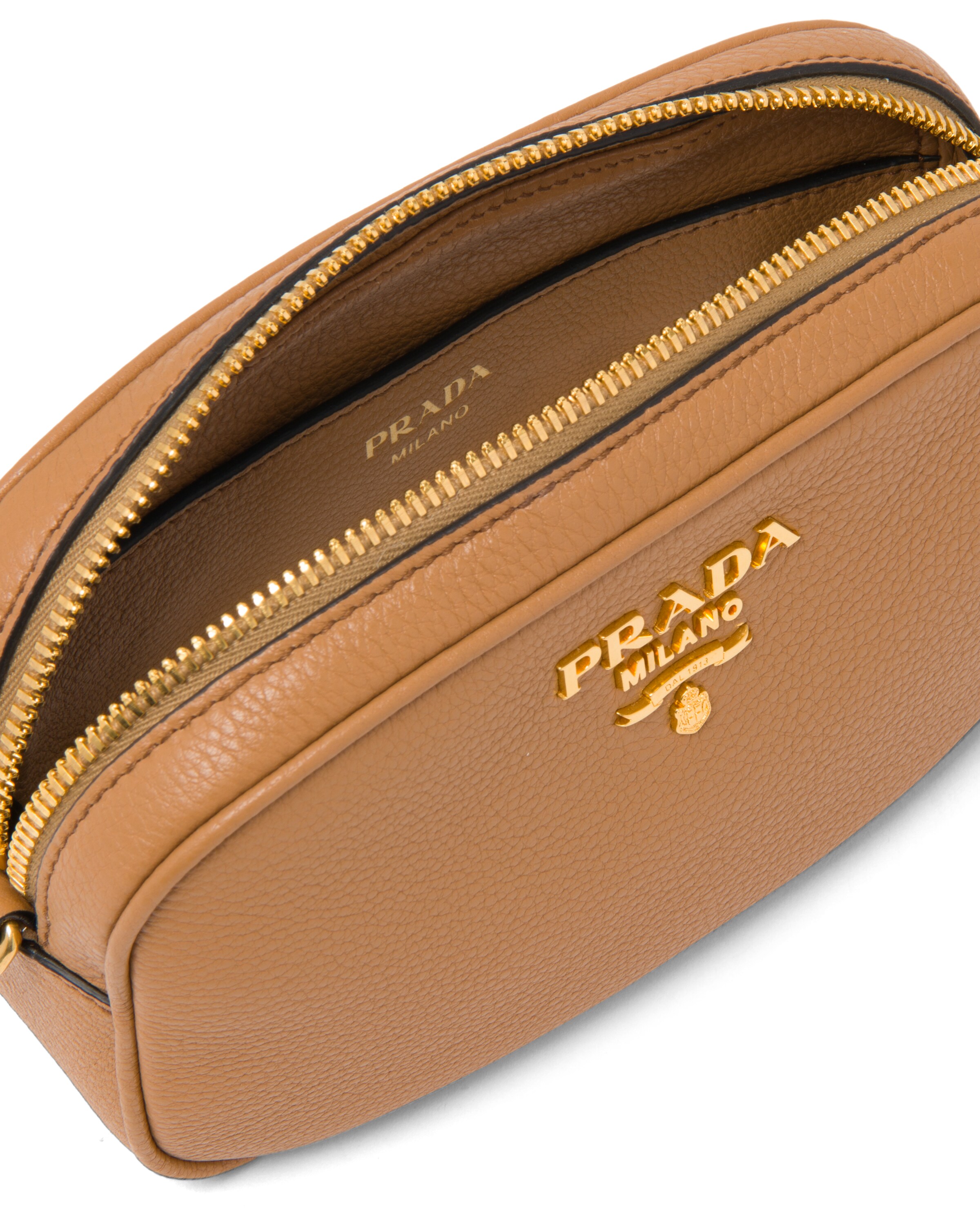 Caramel Leather belt bag Prada