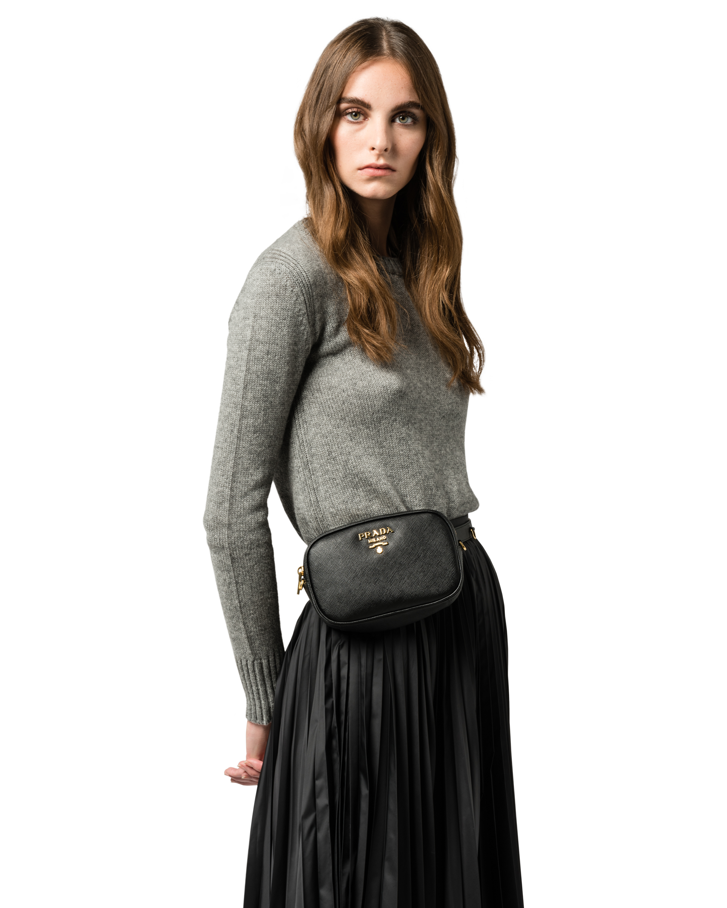 saffiano leather belt prada