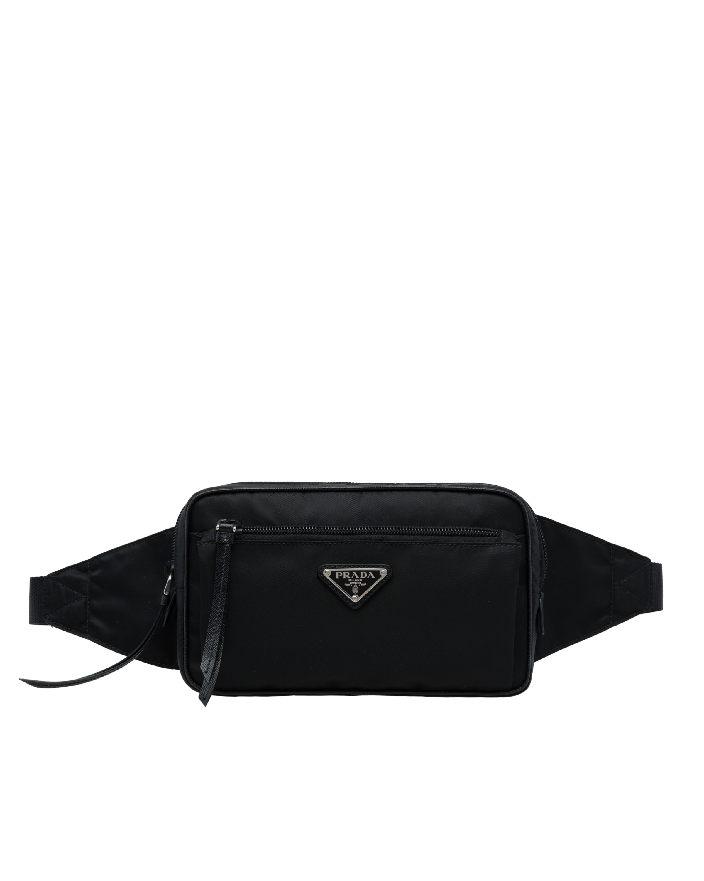 prada black logo crossbody belt bag