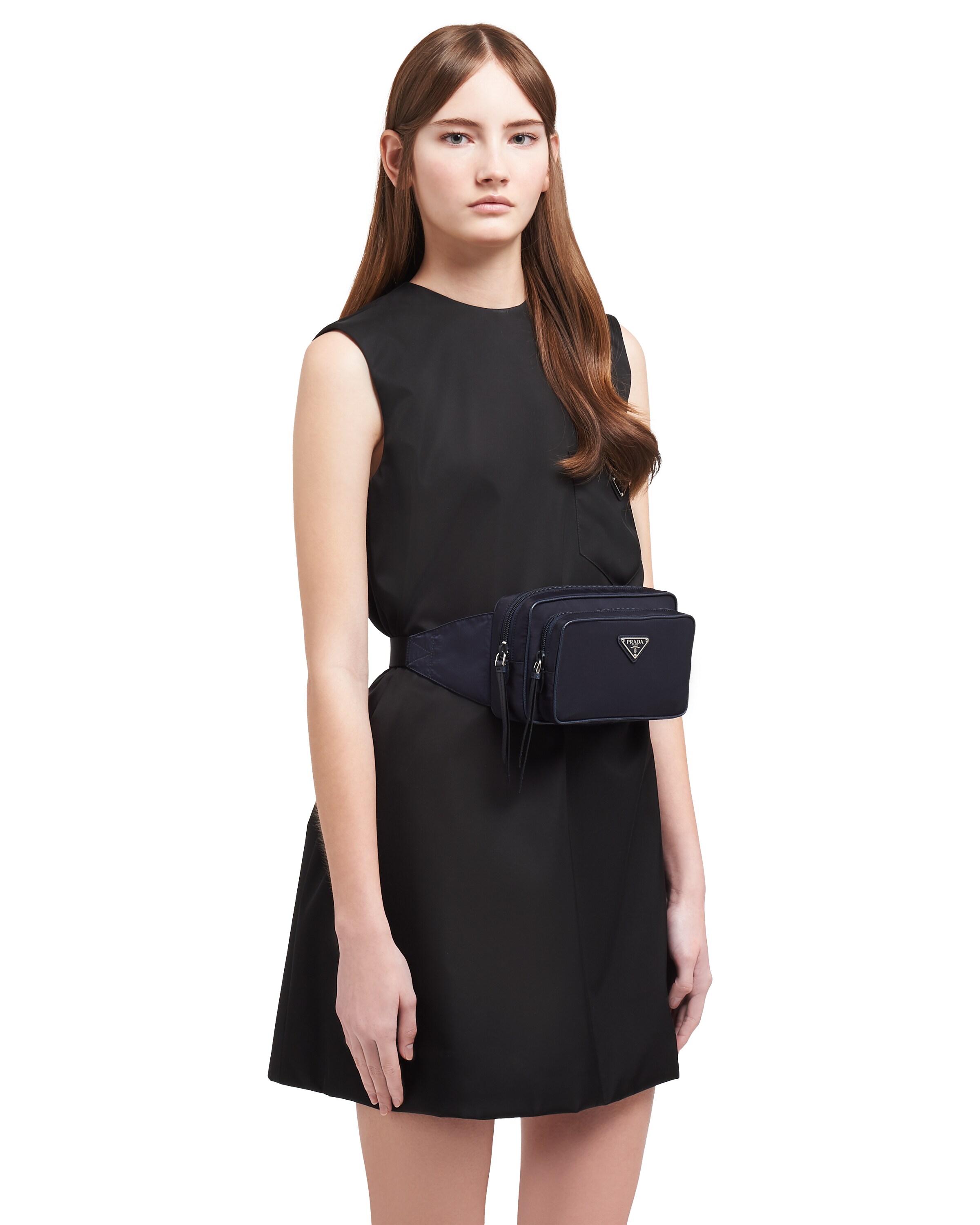 Blue/ Black Nylon Belt Bag Prada