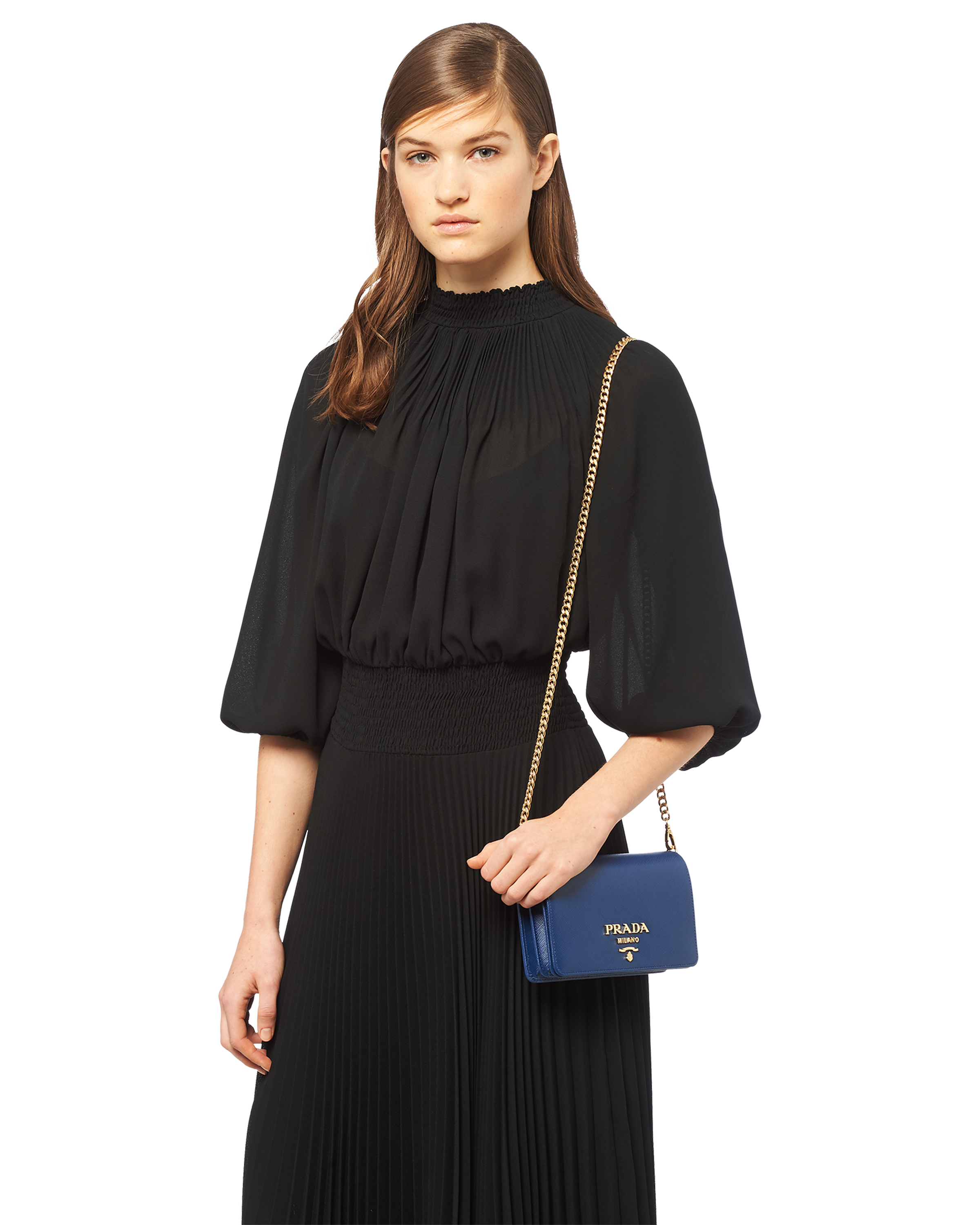 prada saffiano bluette