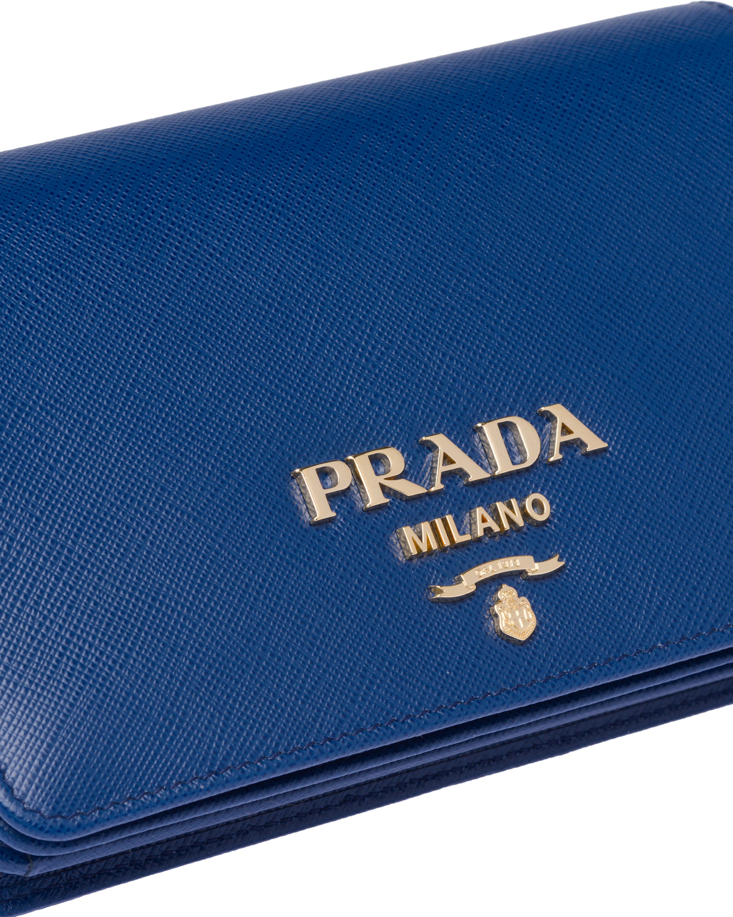prada saffiano bluette