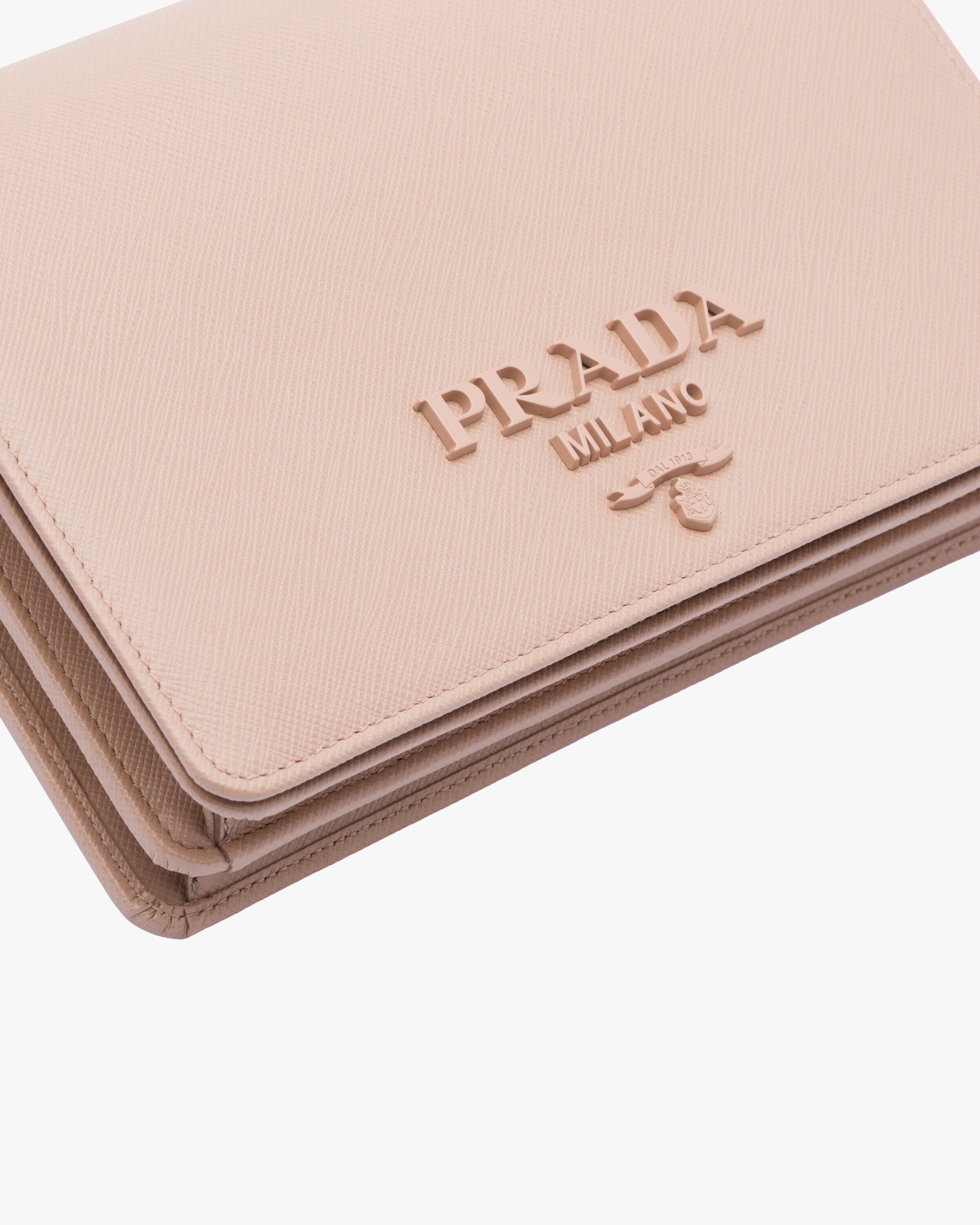 Powder Pink Saffiano leather shoulder bag Prada