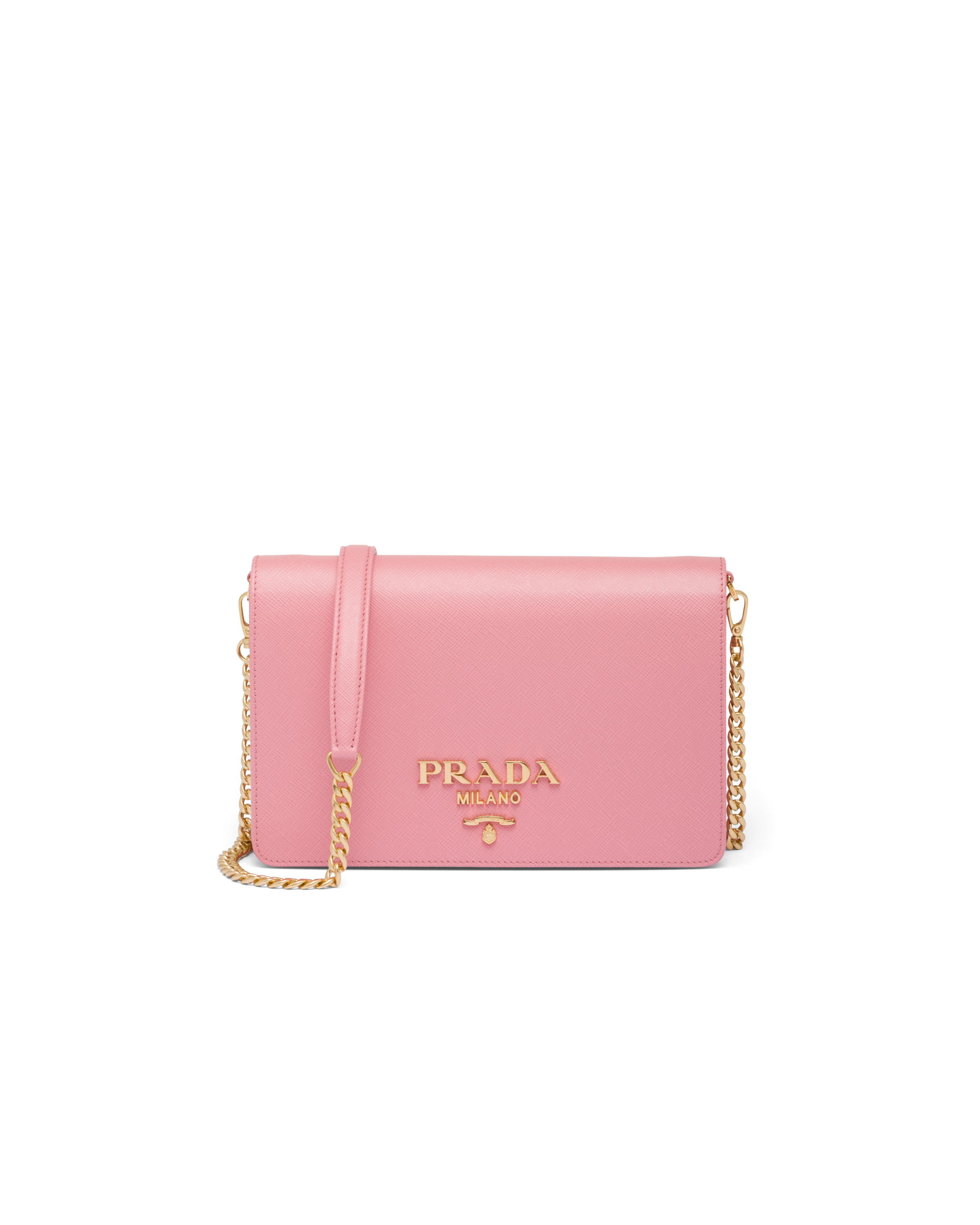 Prada Saffiano Leather Mini Bag In Petal Pink