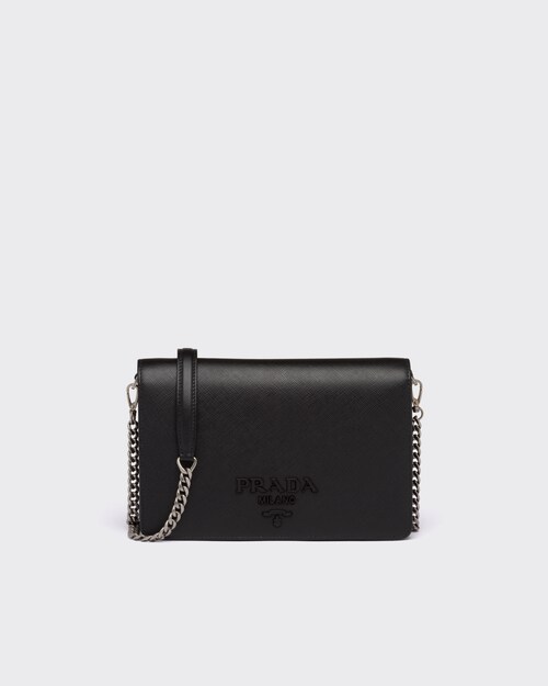 prada saffiano flap bolsa