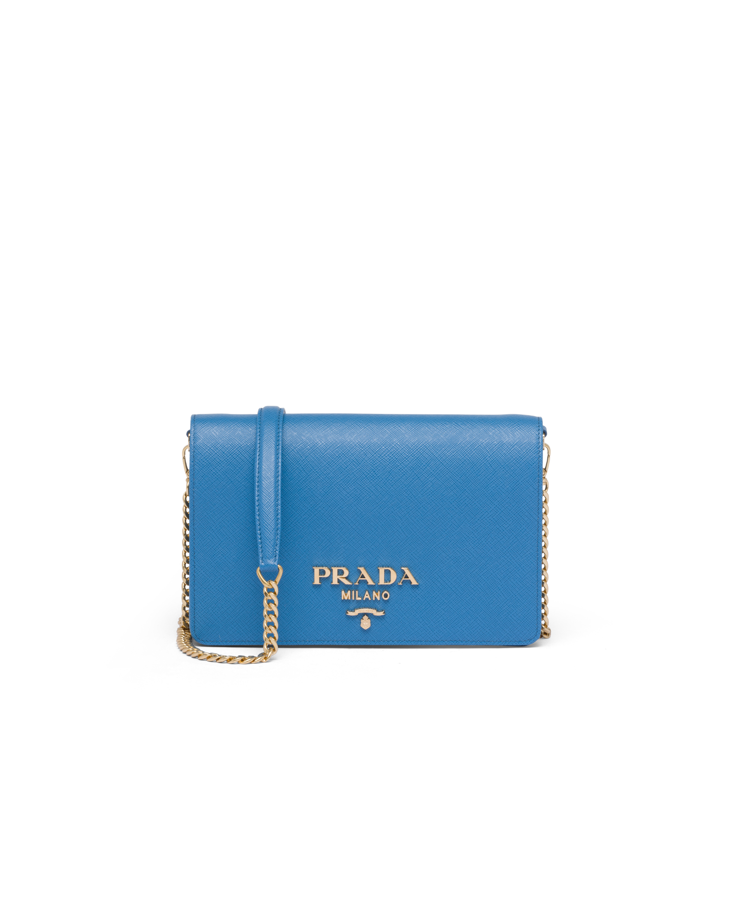 Prada Saffiano Leather Mini Bag In Blue