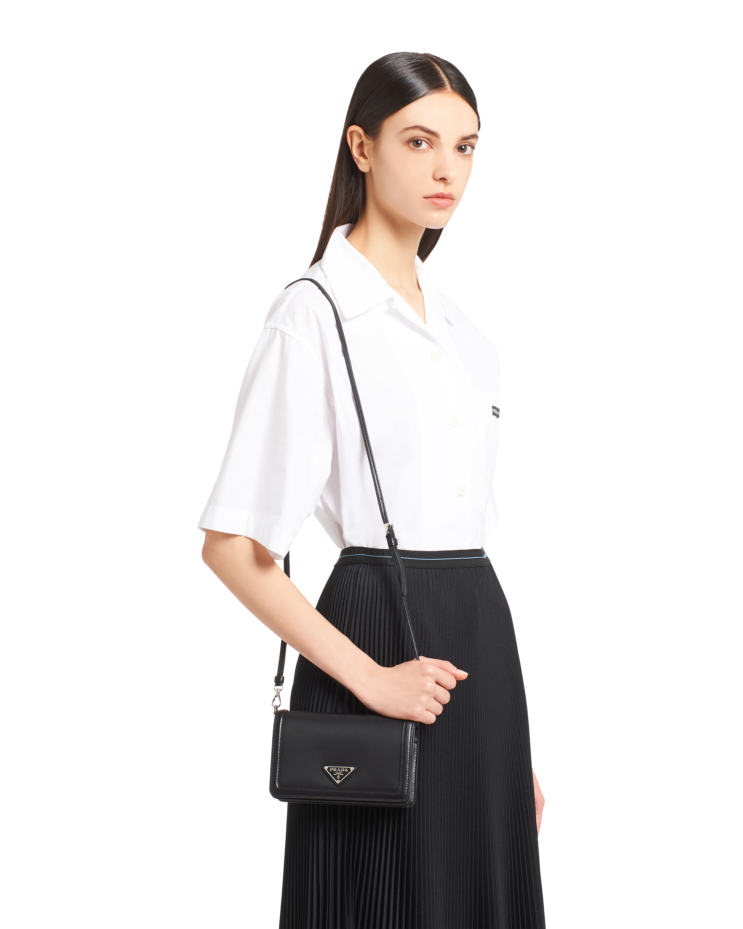 Prada nylon and hot sale leather mini bag