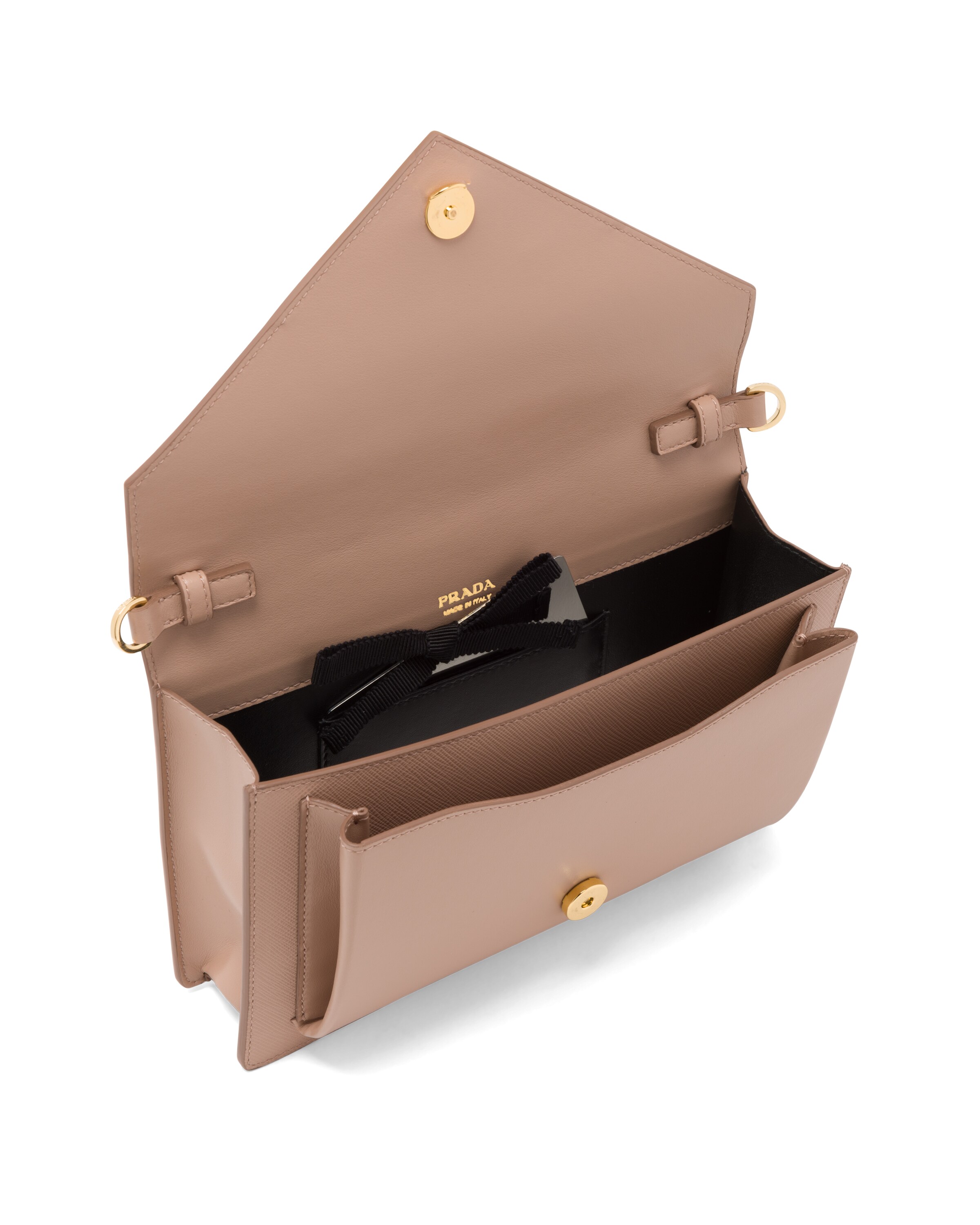 Powder Pink Saffiano Leather Mini Bag Prada