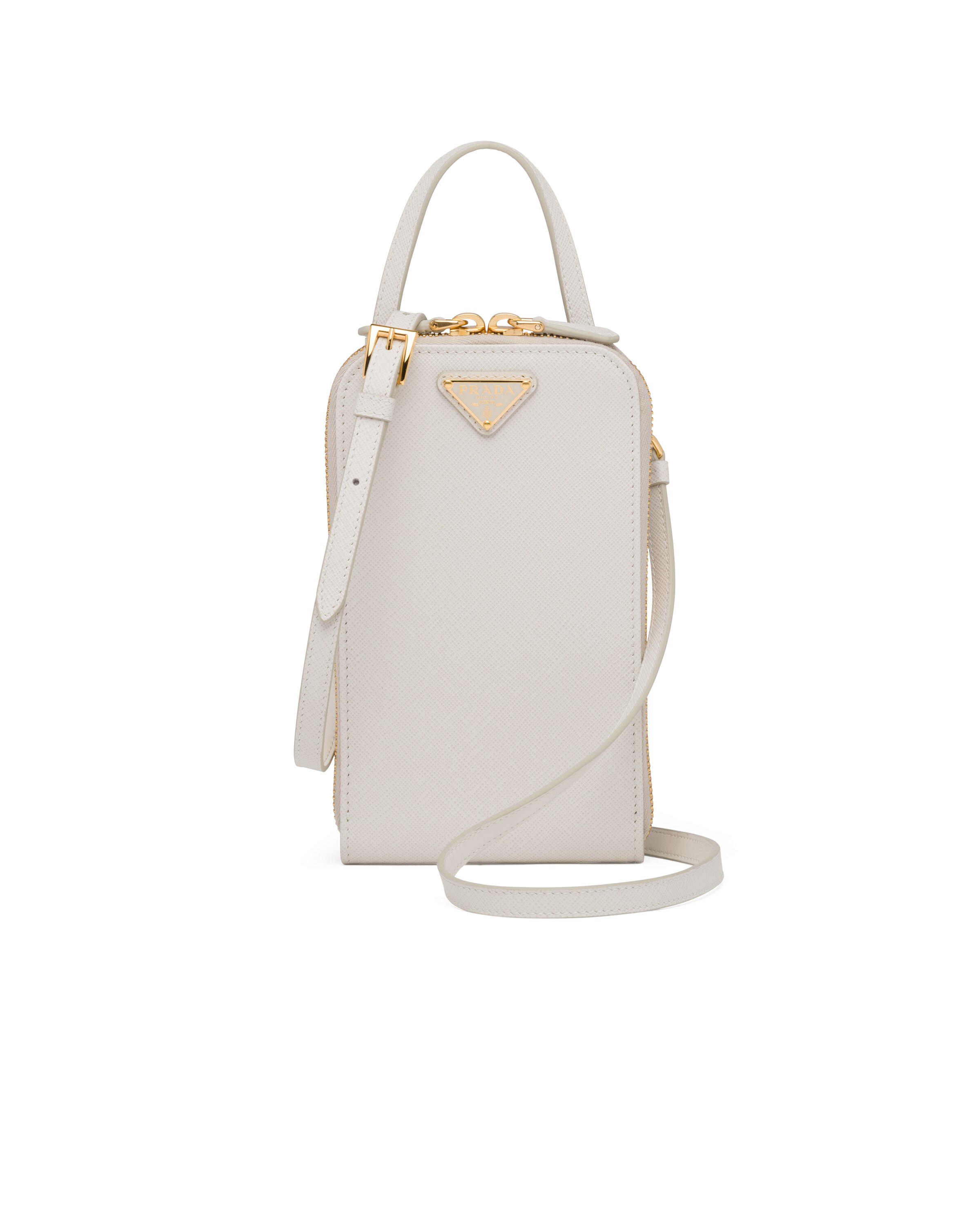 prada saffiano mini bag white