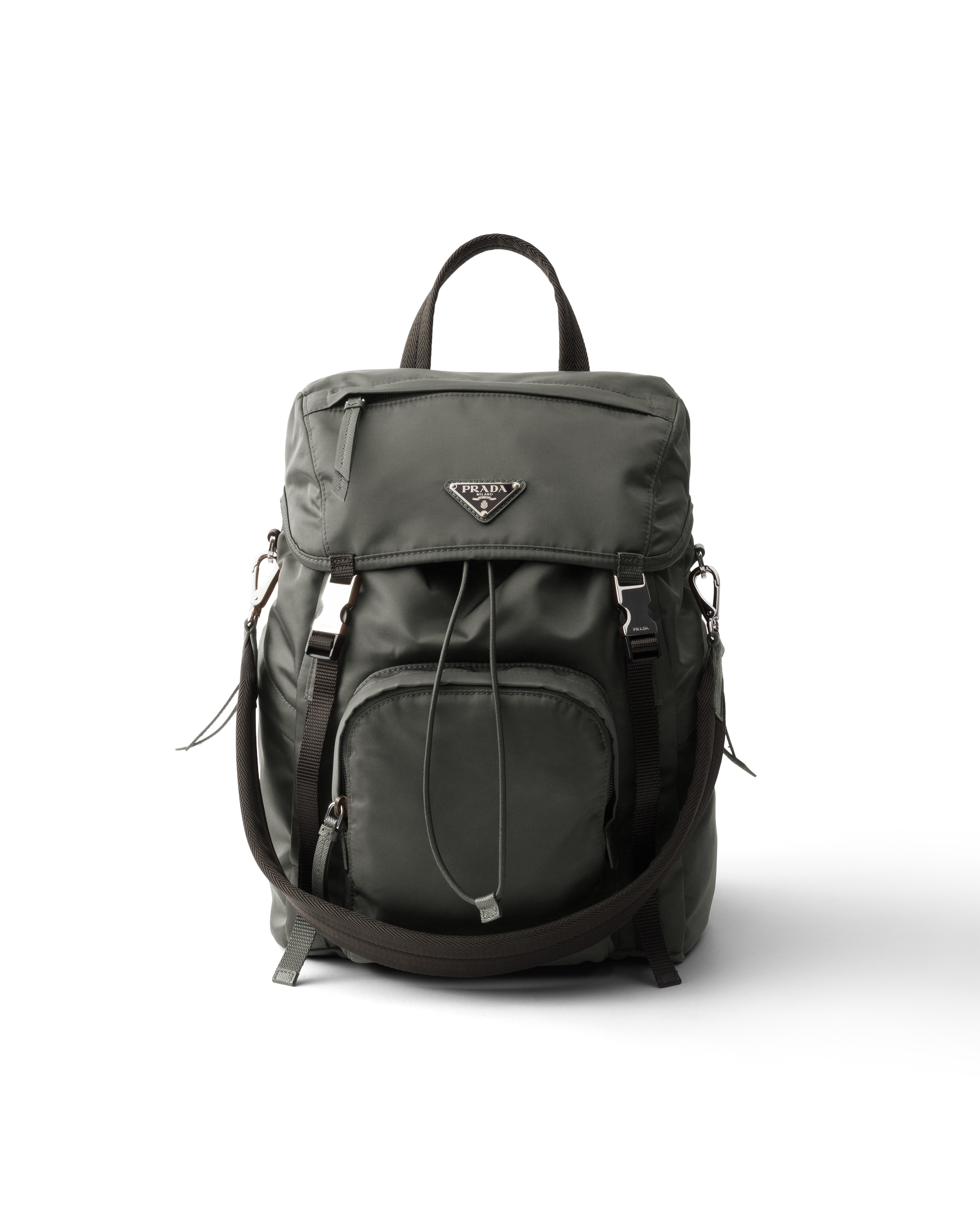 Prada Mochila De Re-nylon, Mujer, Gris Mercurio