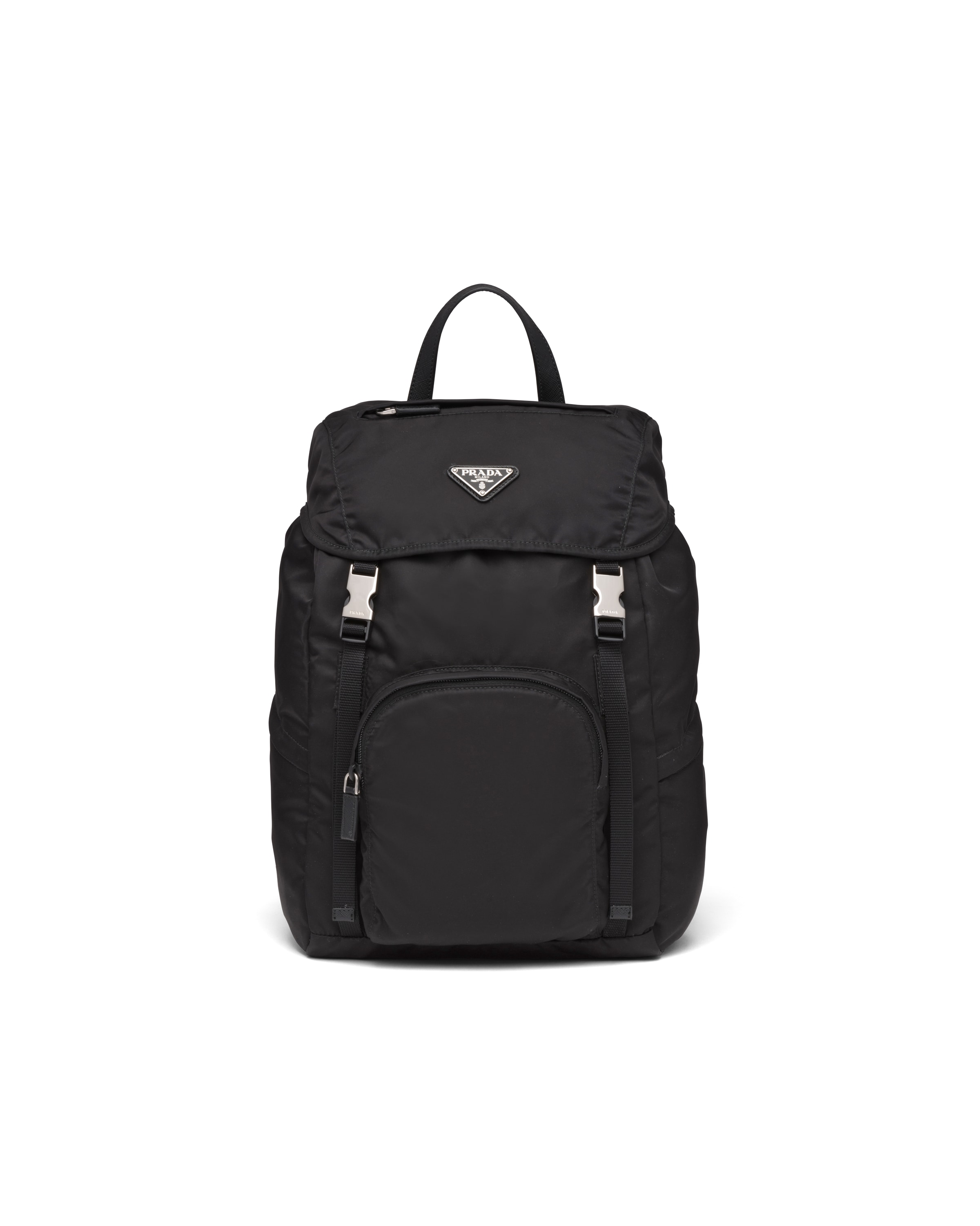 Black Nylon Backpack Prada
