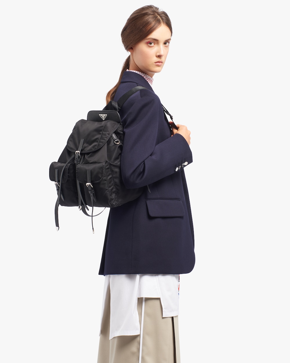 prada leather backpack