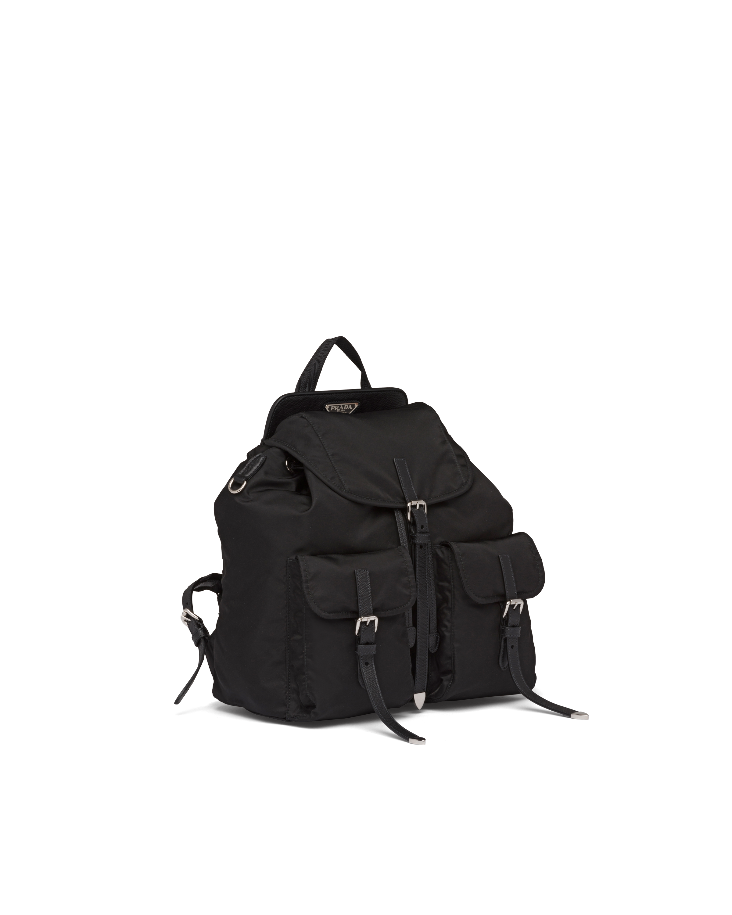 Sac A Dos En Nylon Et Cuir Saffiano Prada