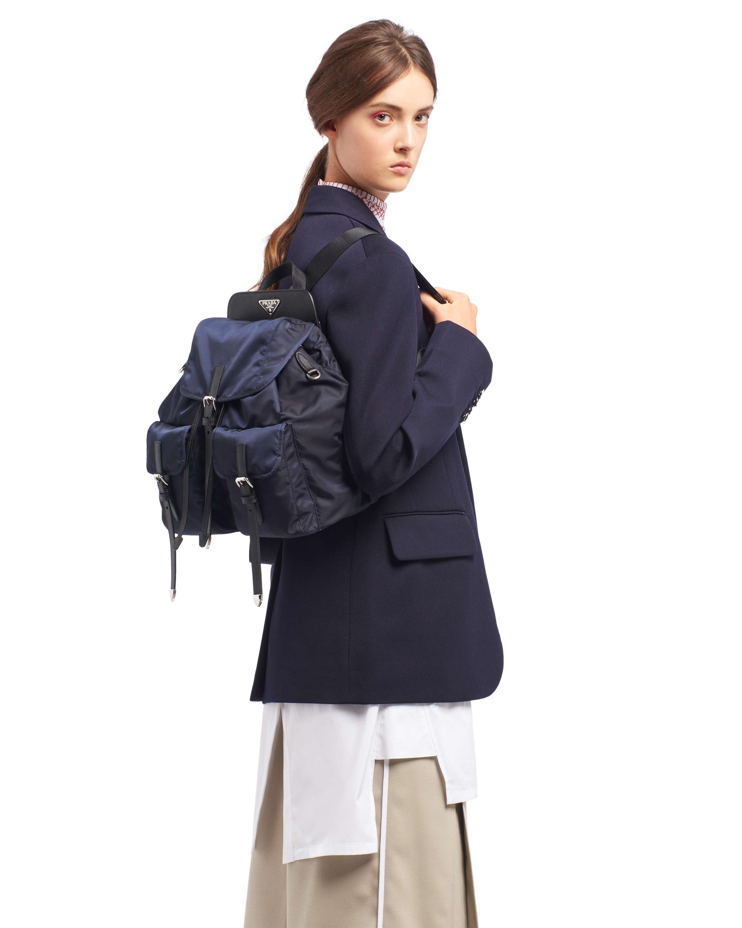 prada backpack blue