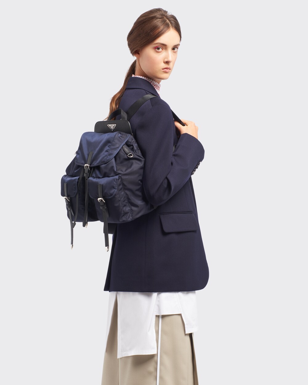 prada nylon backpack large