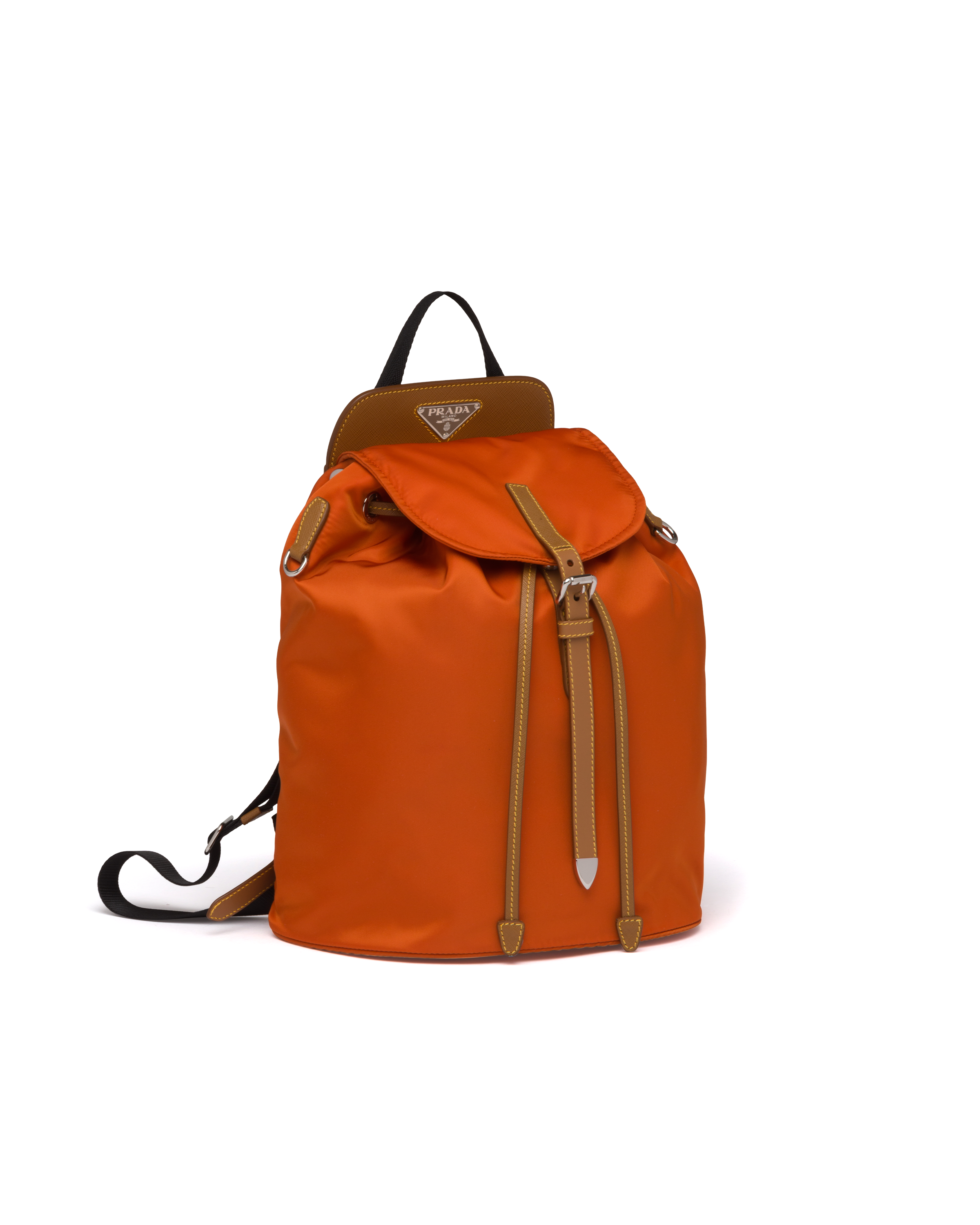 prada nylon and saffiano leather backpack