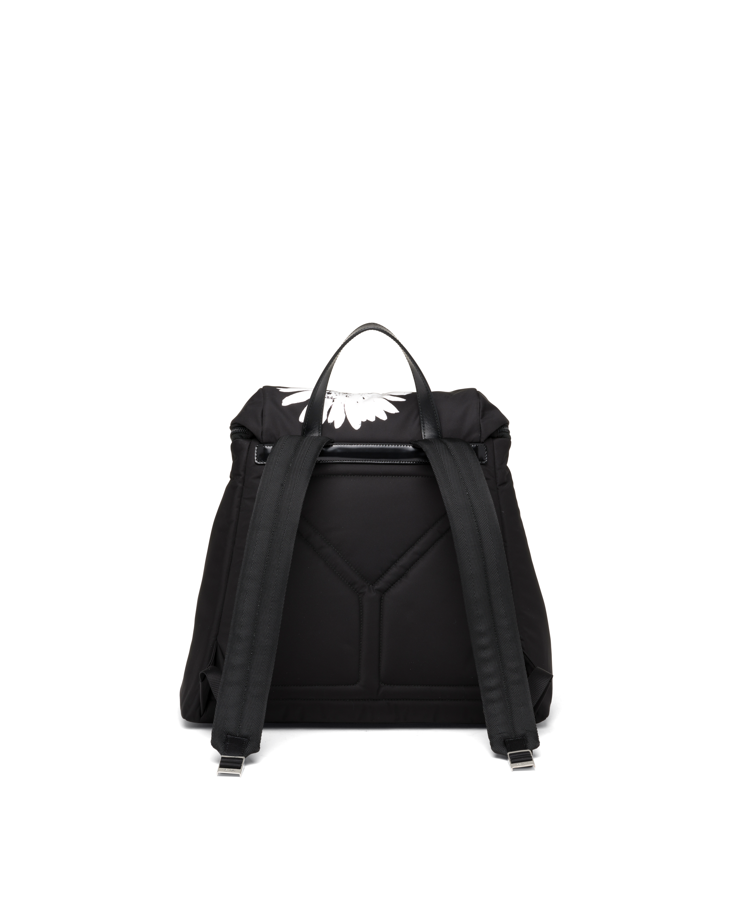 prada signaux printed nylon backpack