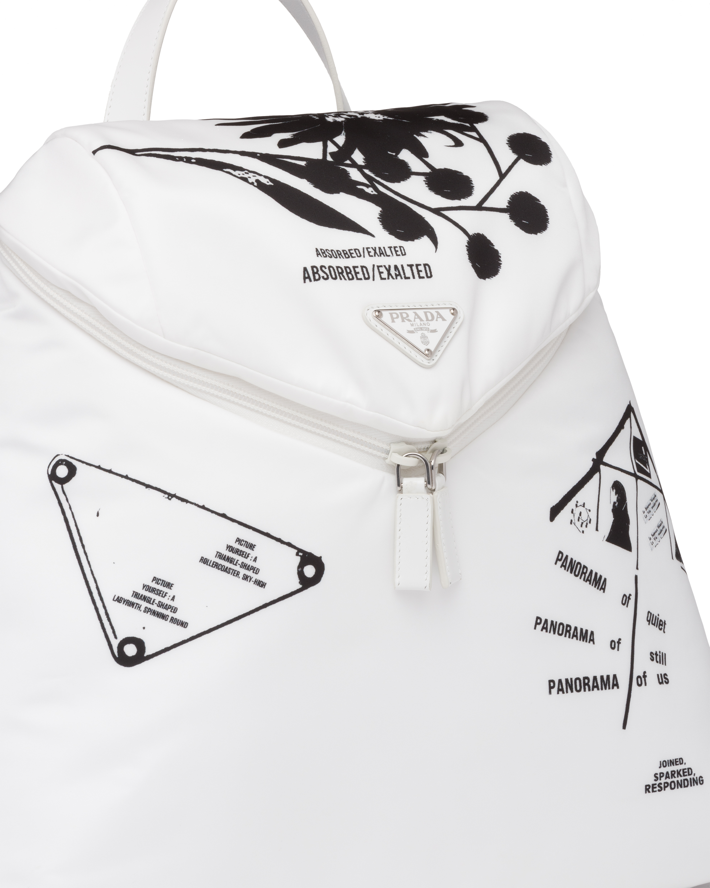 Prada signaux printed nylon backpack clearance
