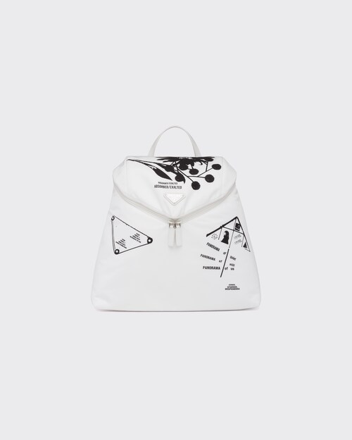 prada signaux printed nylon backpack