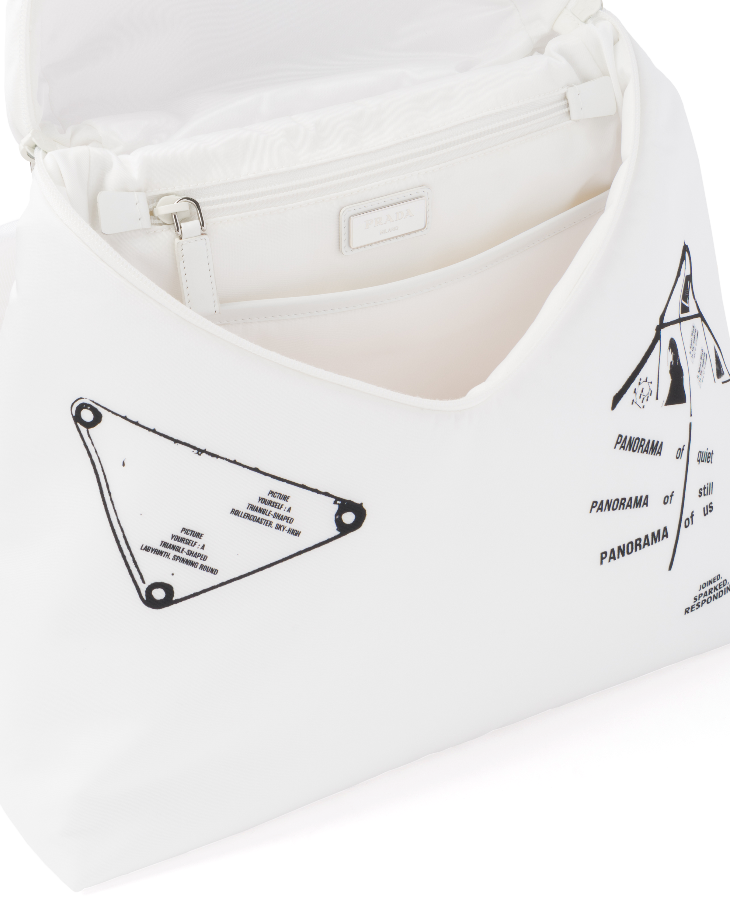 prada signaux printed nylon backpack