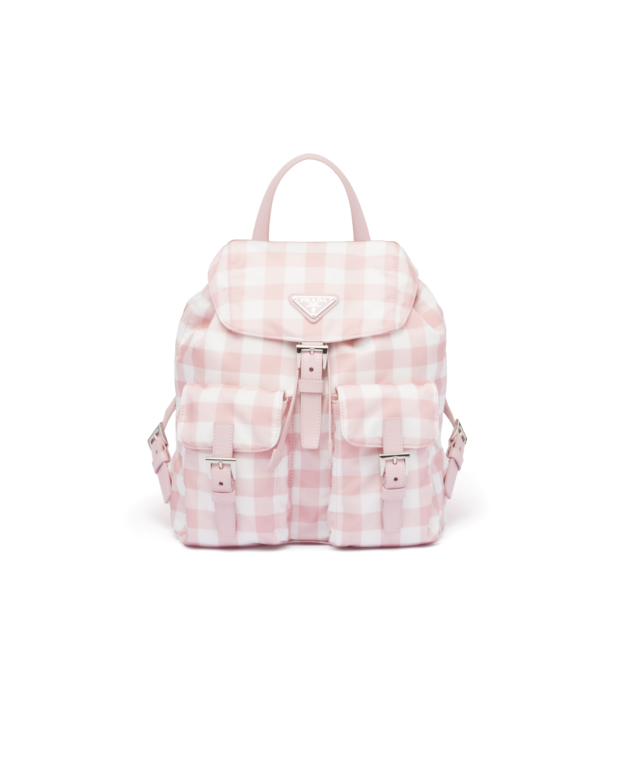 Prada Small Printed Re-nylon Backpack In Alabaster Pink  display picture 1