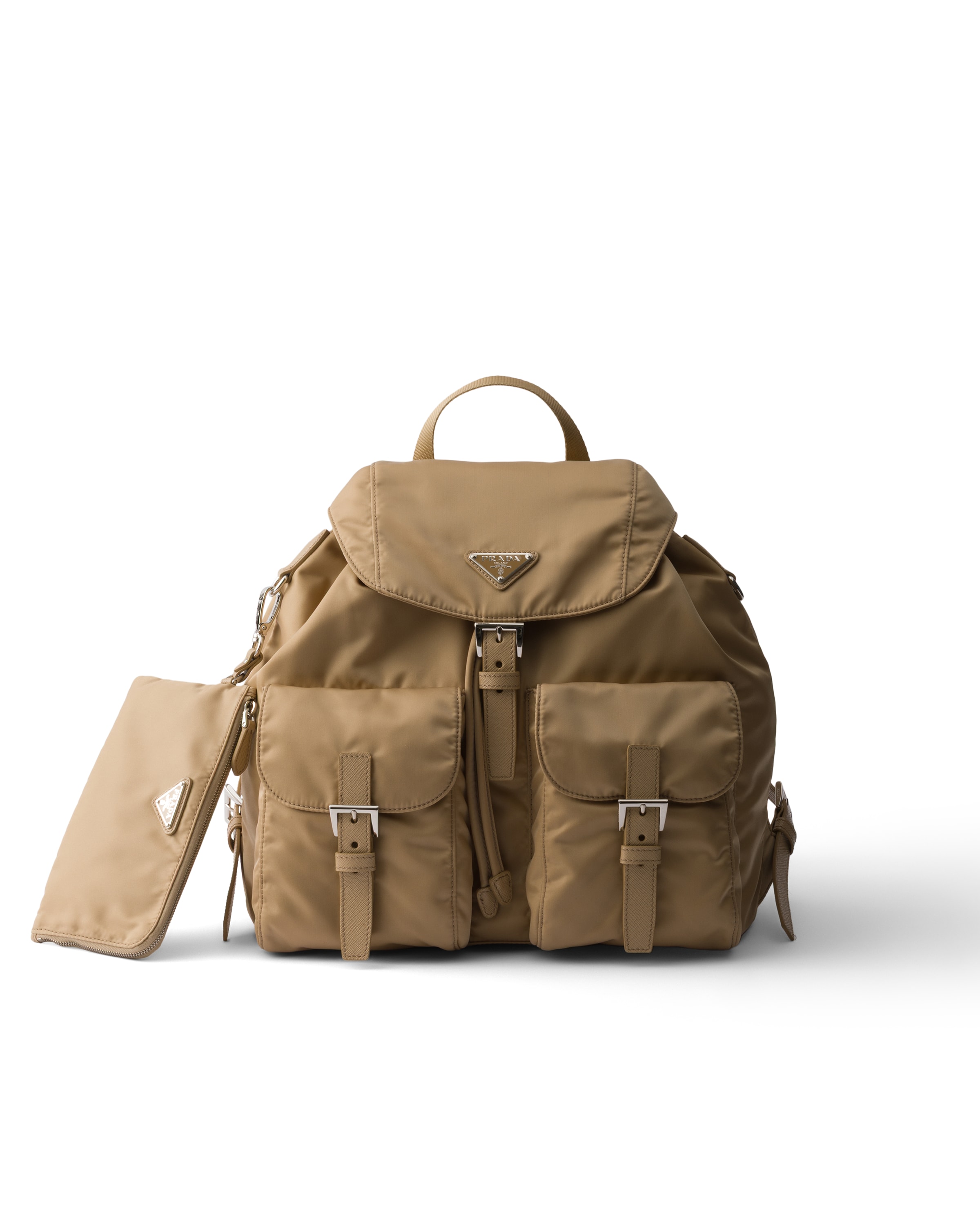 Prada Medium Re-nylon Backpack In Brown