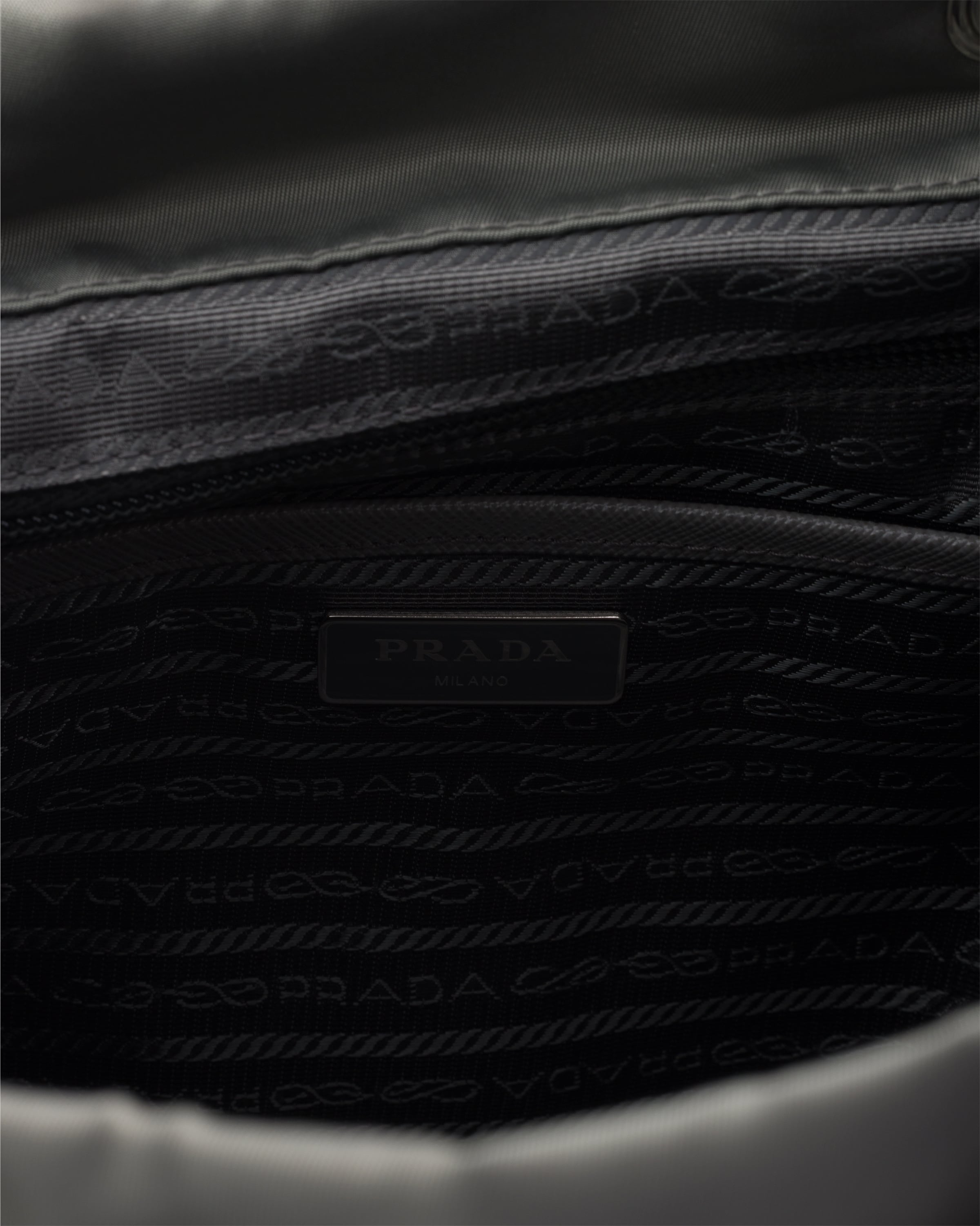 Prada Womens Grey Re-nylon Medium Woven Backpack In Gray