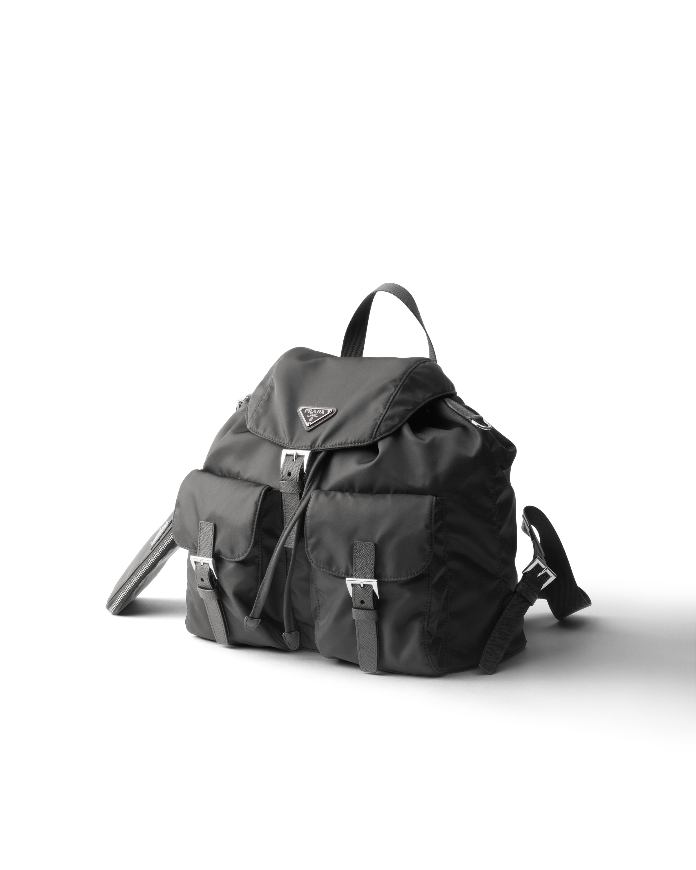 Prada Womens Grey Re-nylon Medium Woven Backpack In Gray