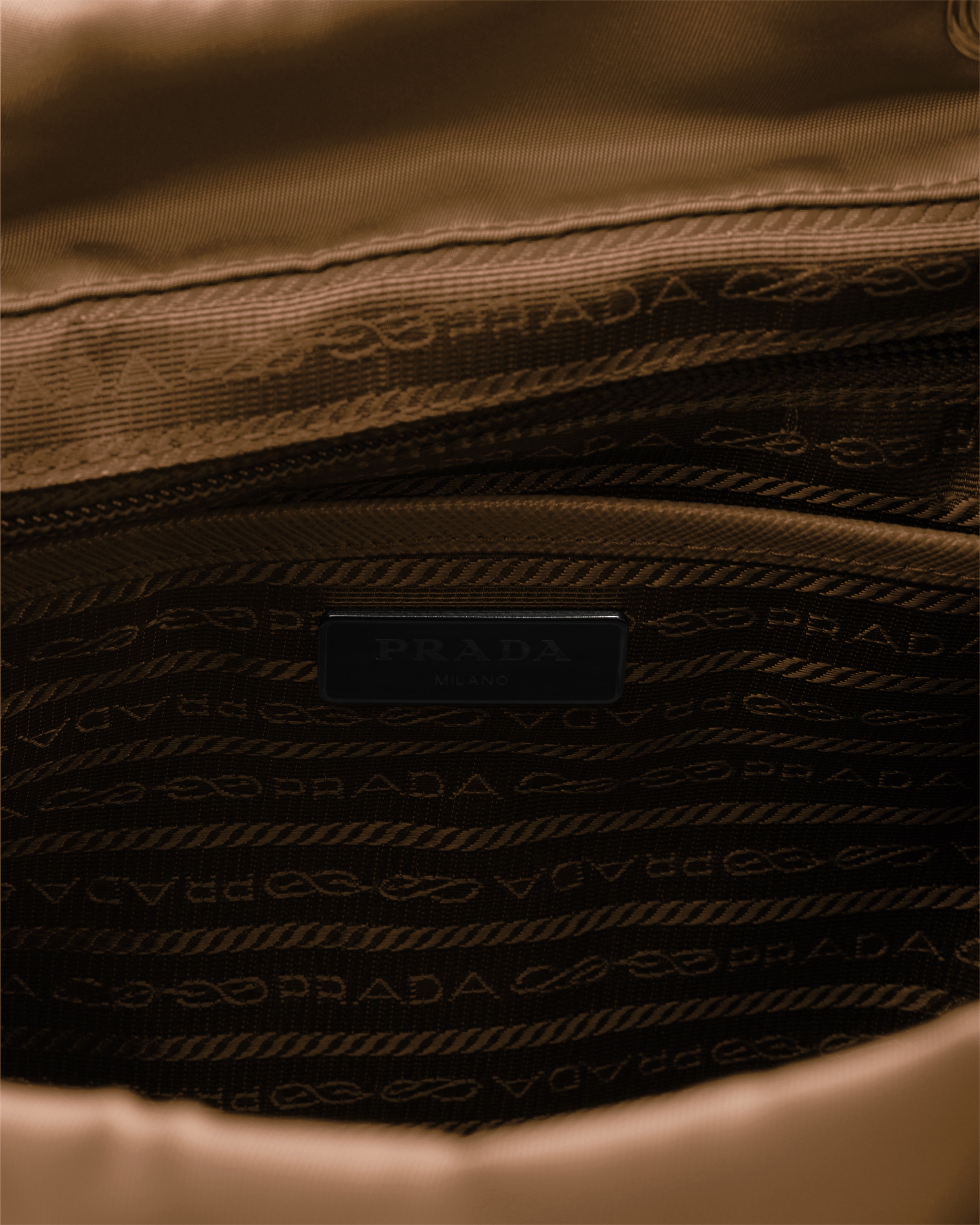 Prada Medium Re-nylon Backpack With Pouch In Brown
