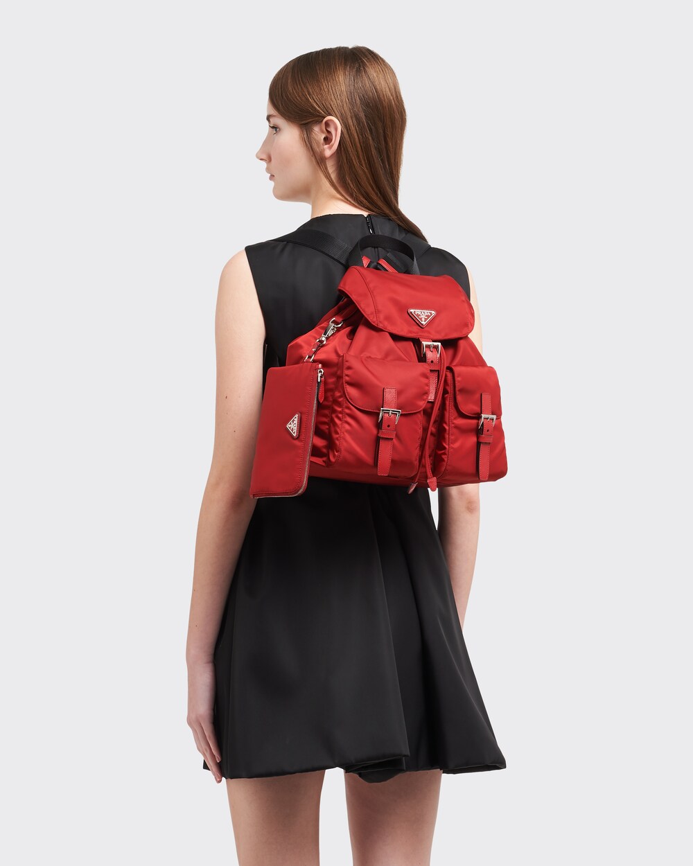 prada red backpack