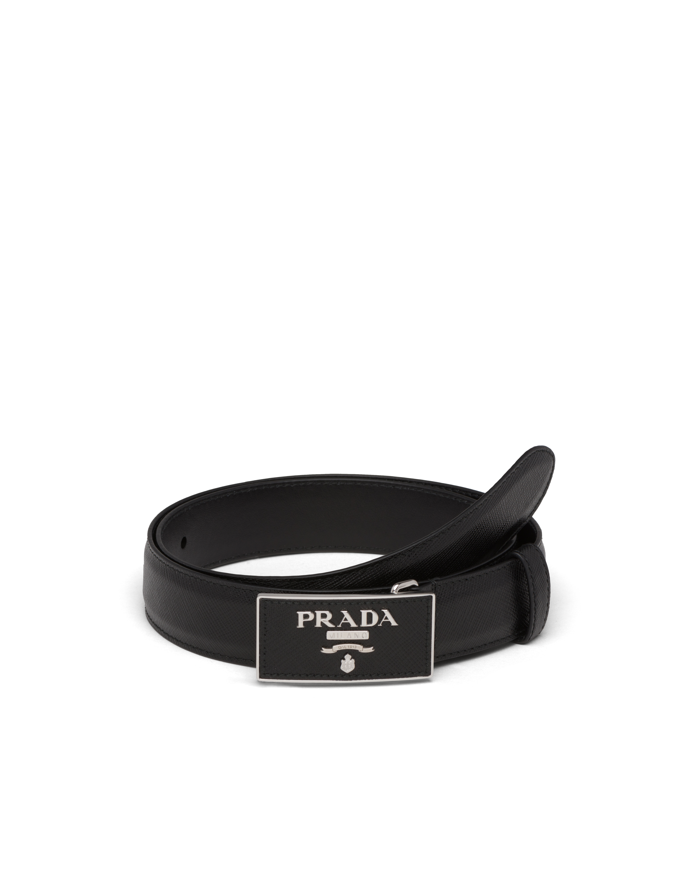 Black Saffiano belt Prada