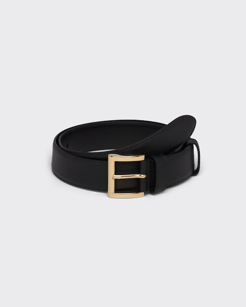 Black Saffiano Leather Belt | Prada