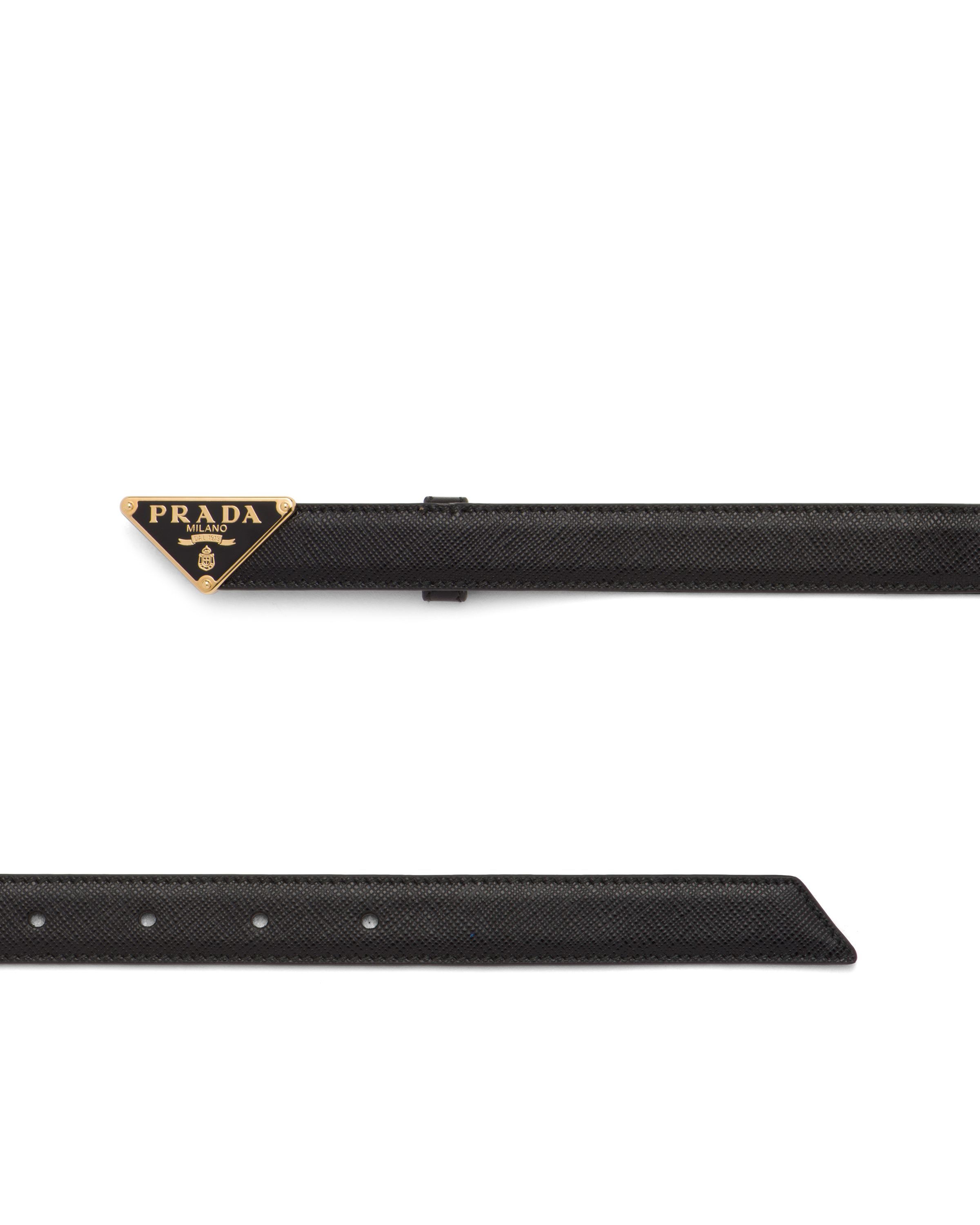 Black Saffiano leather belt Prada