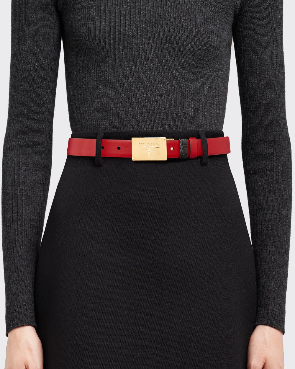 fiery Red Reversible leather belt | Prada
