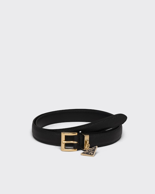 Black Saffiano leather belt | Prada