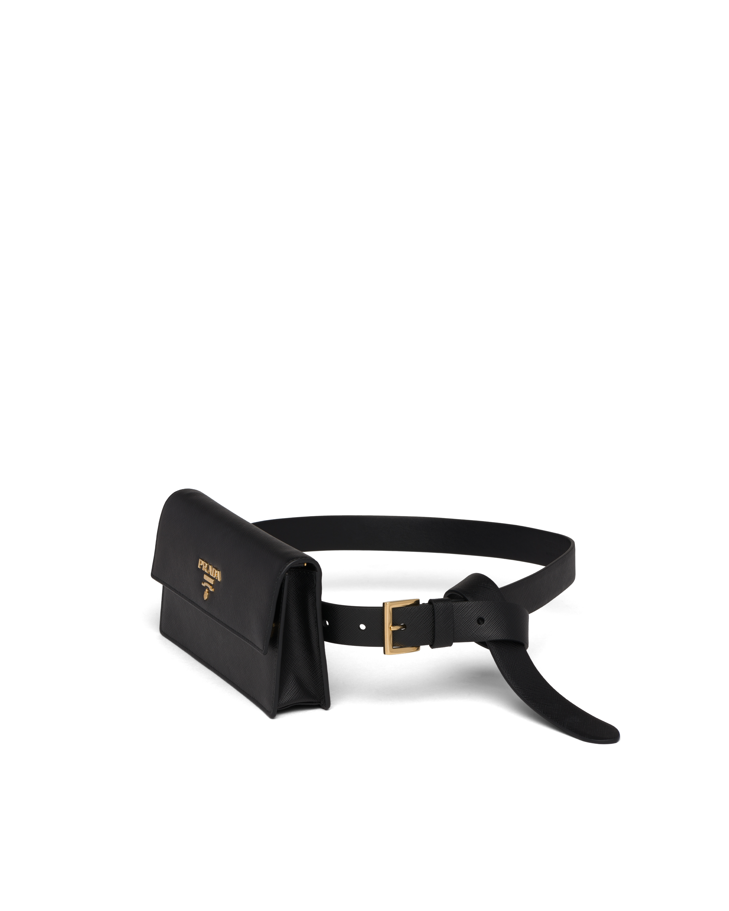 Saffiano leather belt with mini-bag | Prada