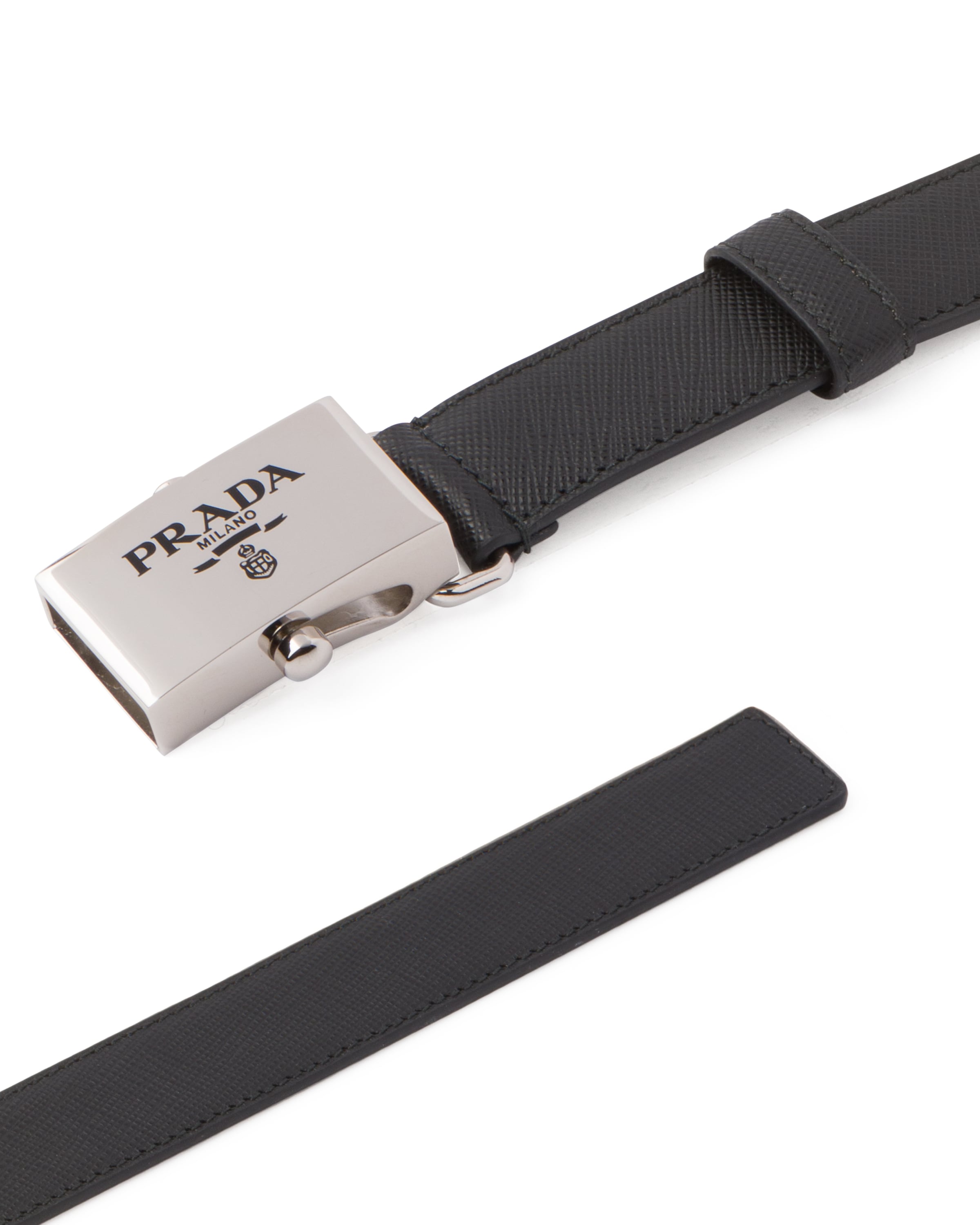 Cintura in pelle Saffiano Nero
