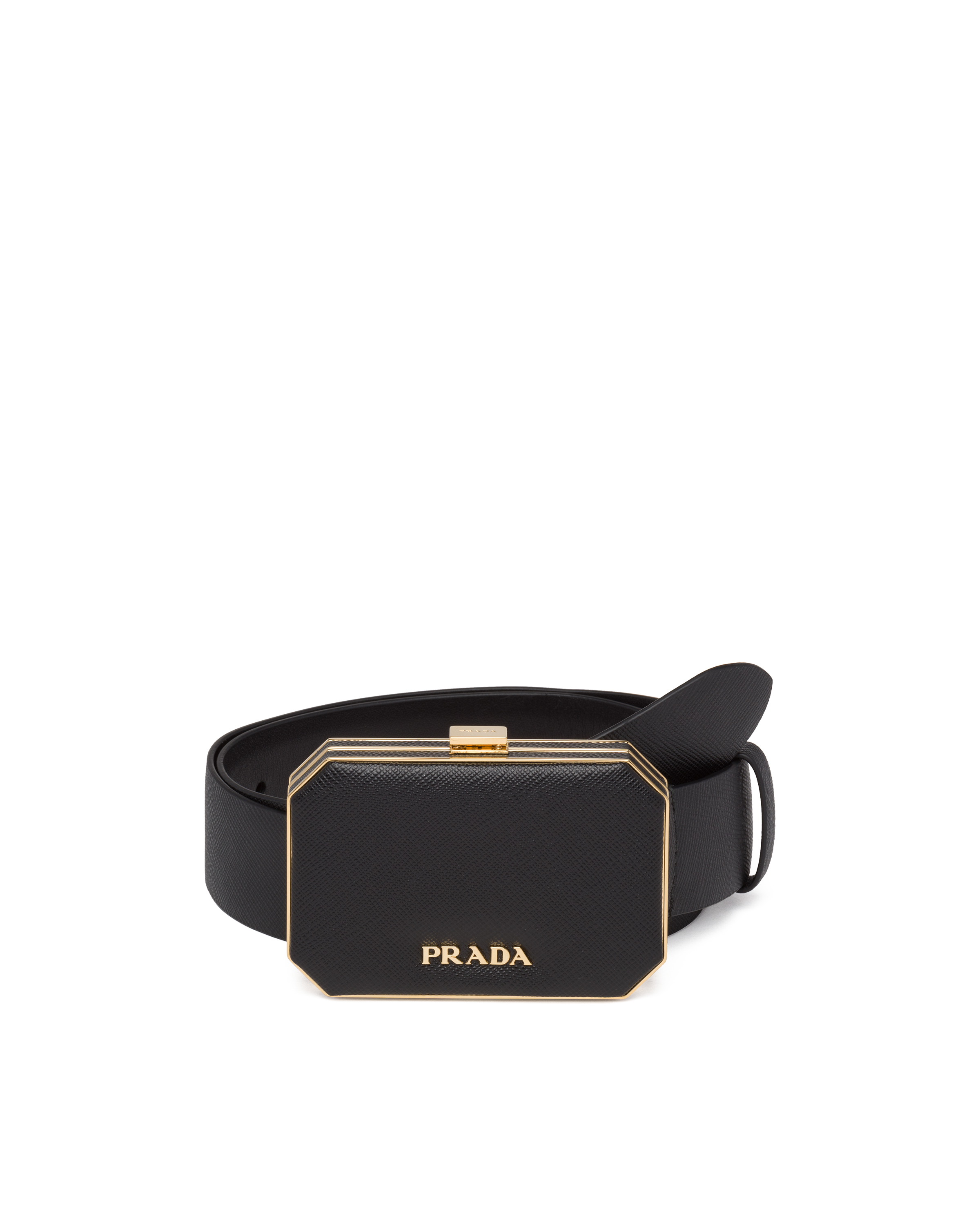 Saffiano Prada Vanity belt with case 