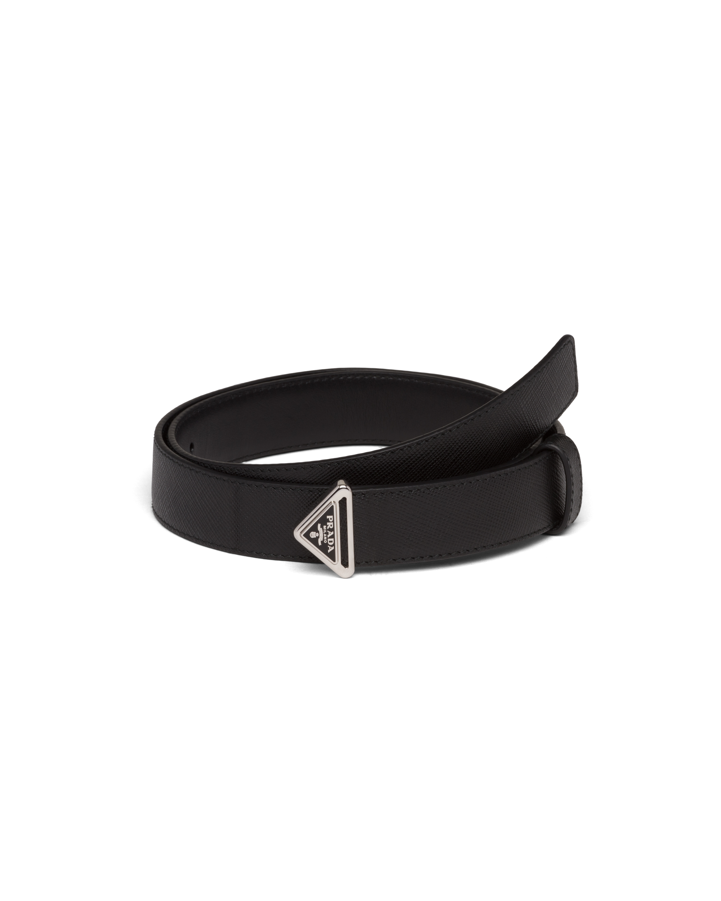 Prada Saffiano Adjustble Belt In Black | ModeSens