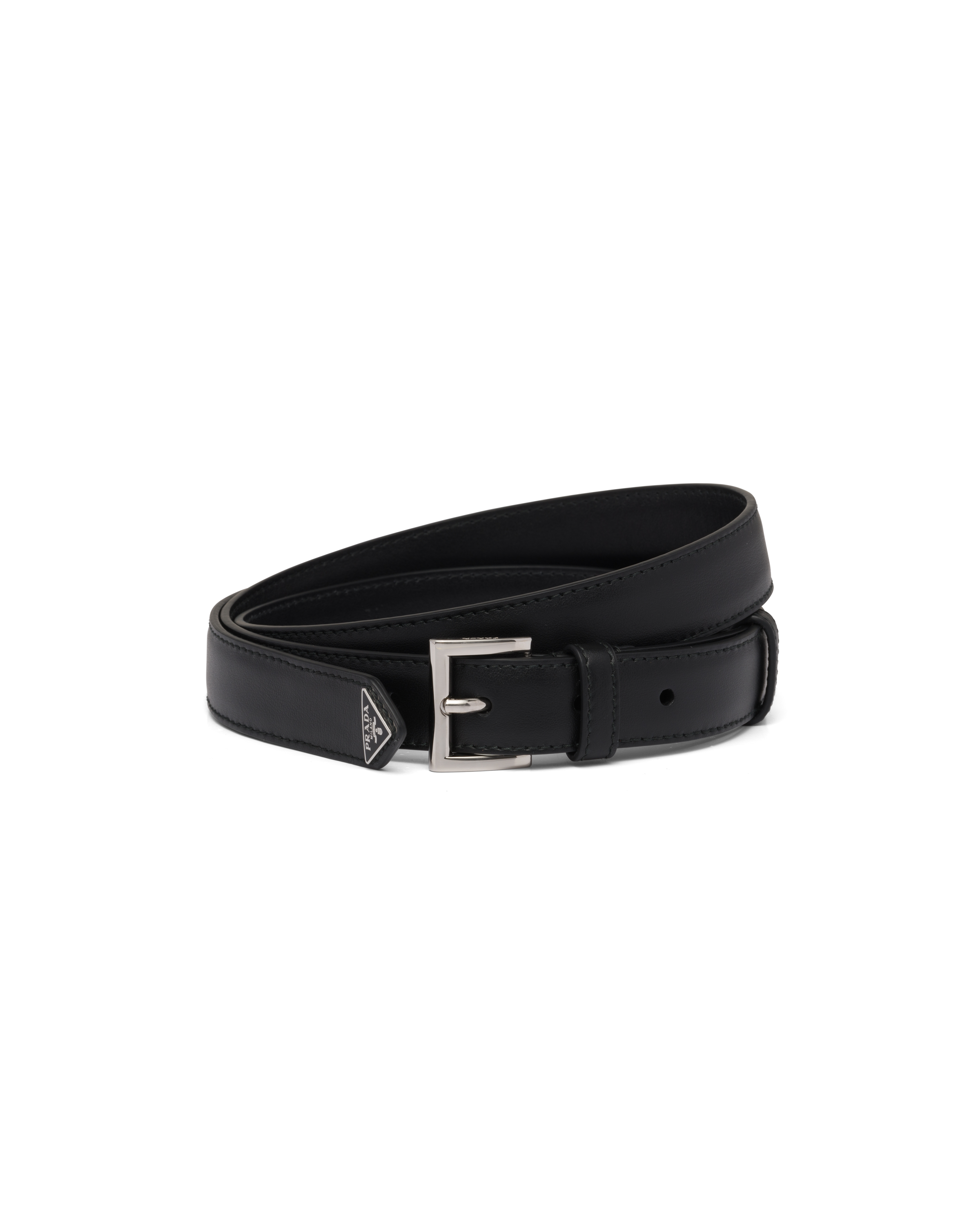 Prada Leather Belt In Black